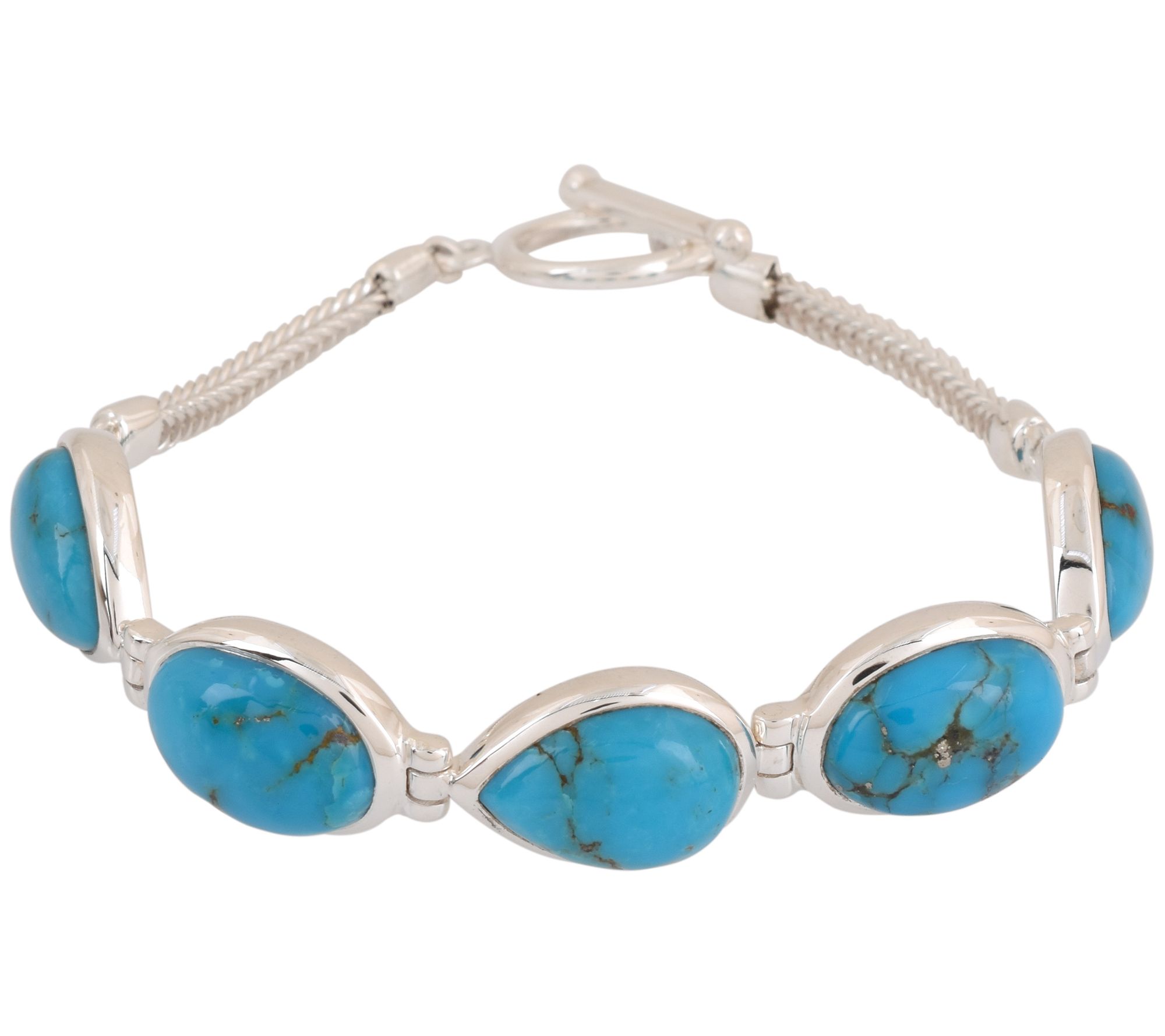 Affinity Gems Turquoise Station Bracelet, Sterling Silver