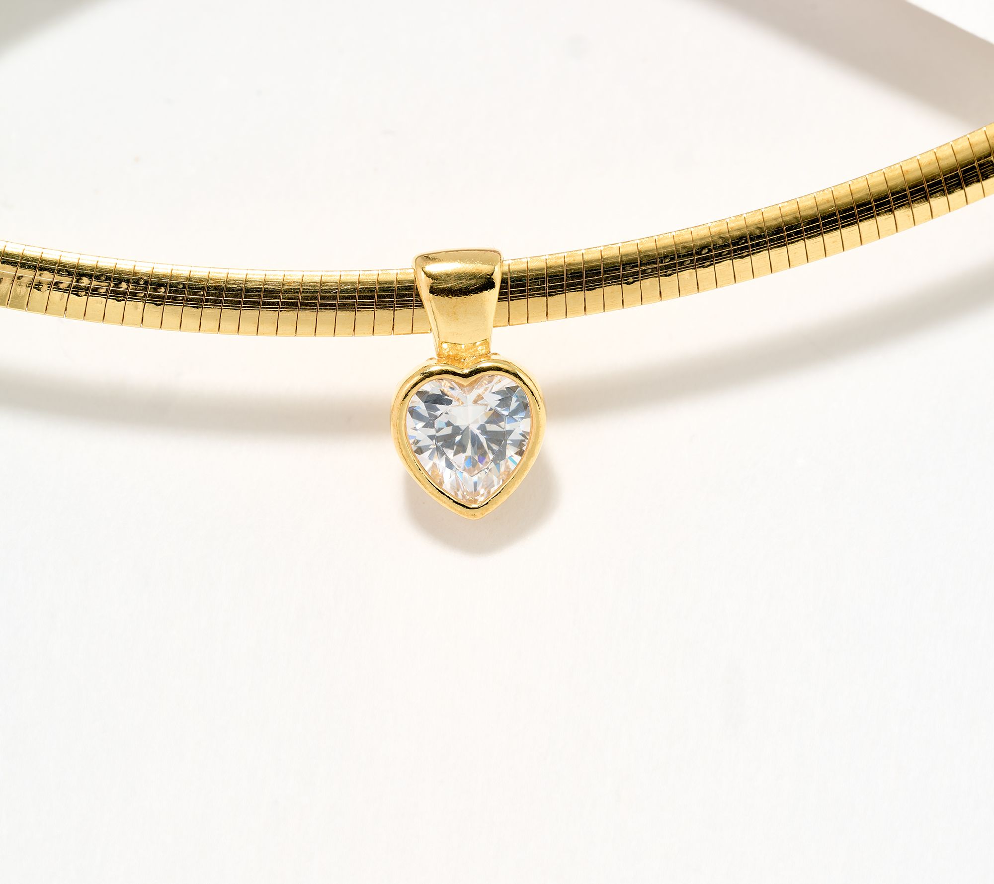 Diamonique Italia Choice of Cut Omega Necklace, 18K Plated