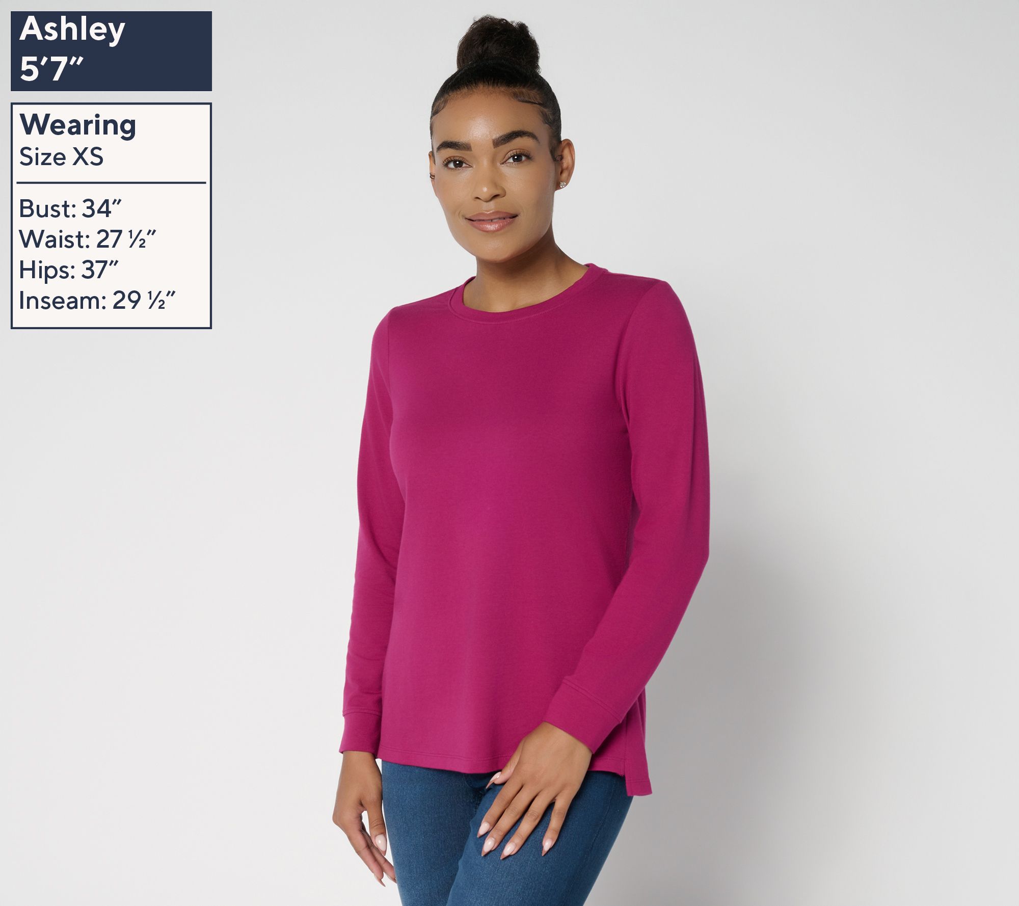 Denim & Co. Essentials Perfect Jersey Crew Neck Top