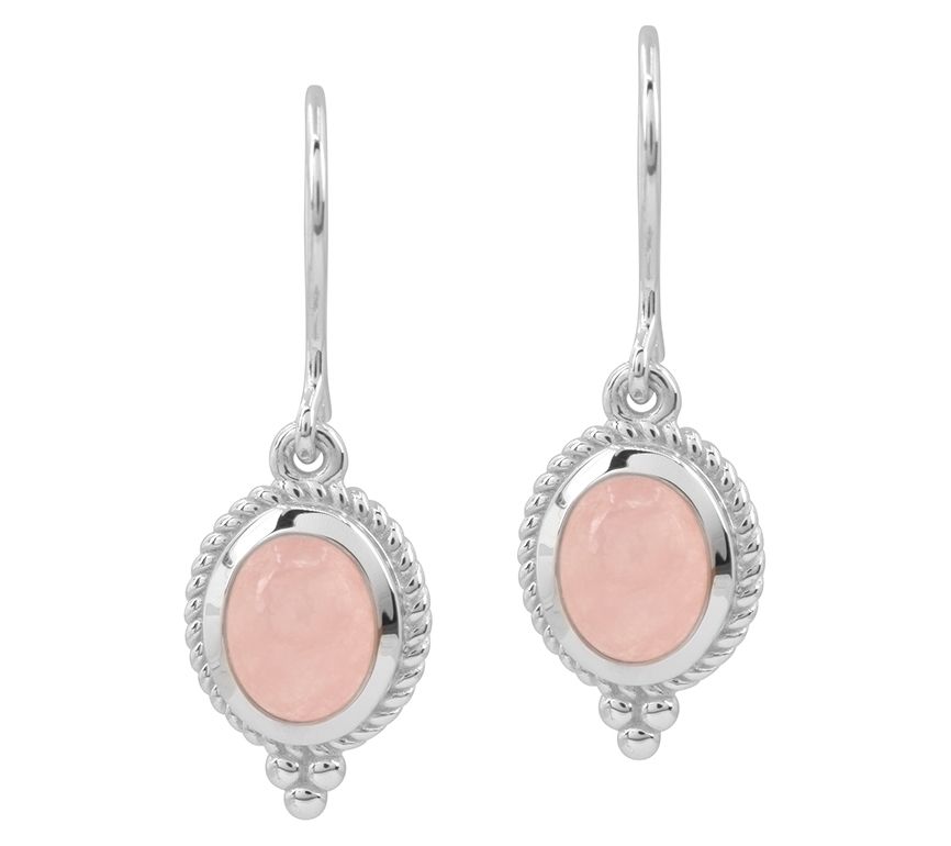 Affinity Gems Rose Quartz Dangle Earrings, Sterling Silver