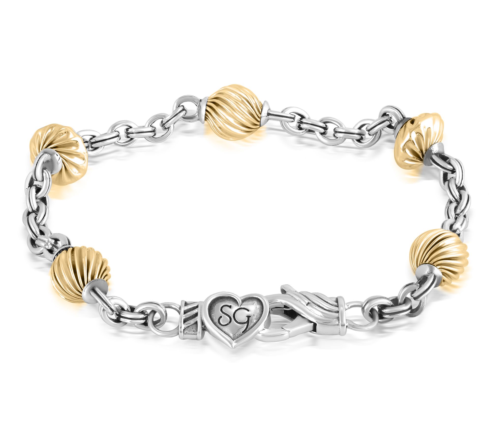 Christian James Two-Tone Sterling Alternating Bead Bracelet