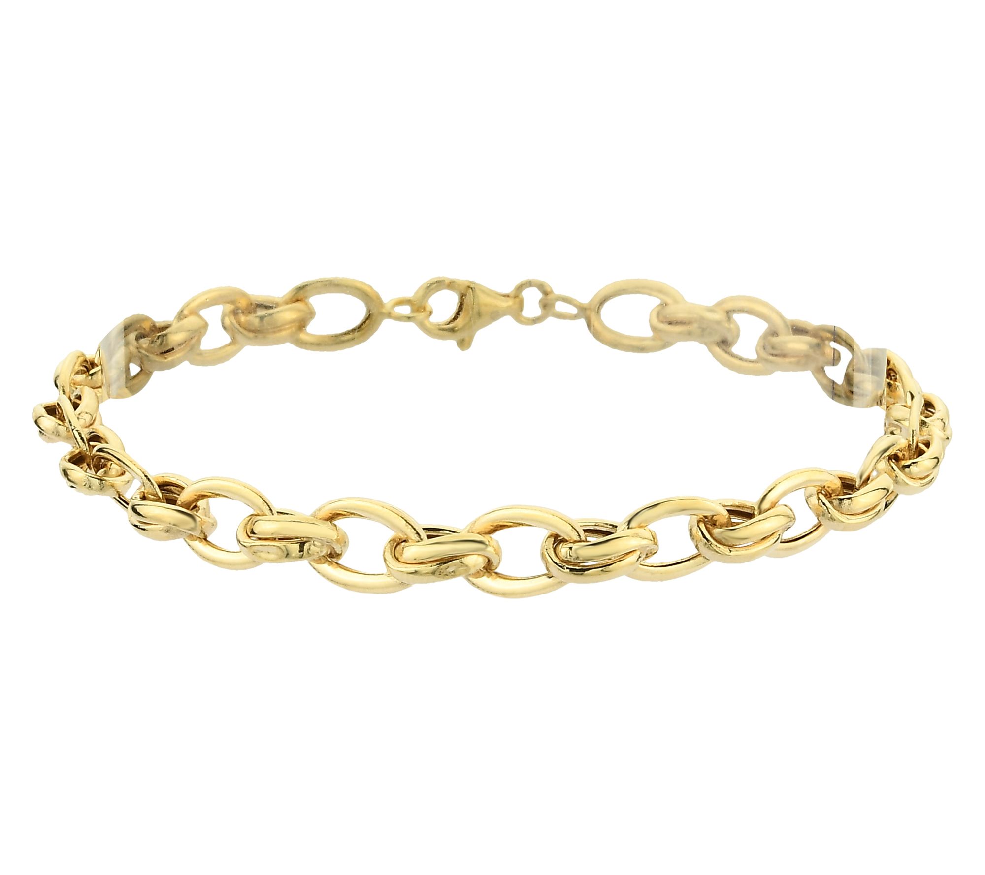 Adorna 14K Gold Fancy Oval Link Bracelet