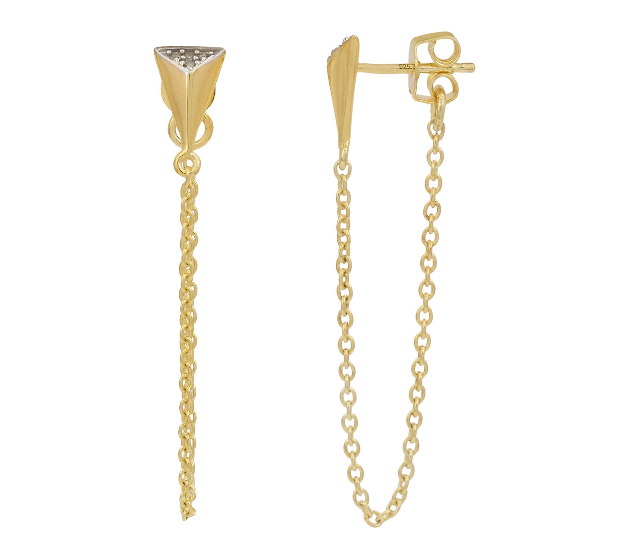 Affinity Diamonds Accent Dangle Earrings, 14K Gold Plated