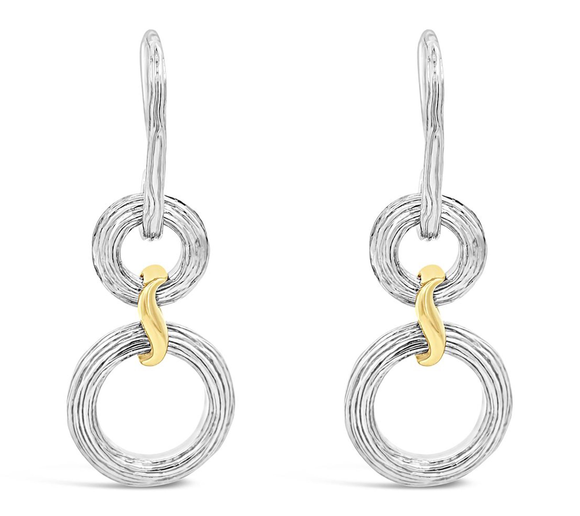 Ariva Sterling Silver & 18K Gold Clad Two-ToneDrop Earrings