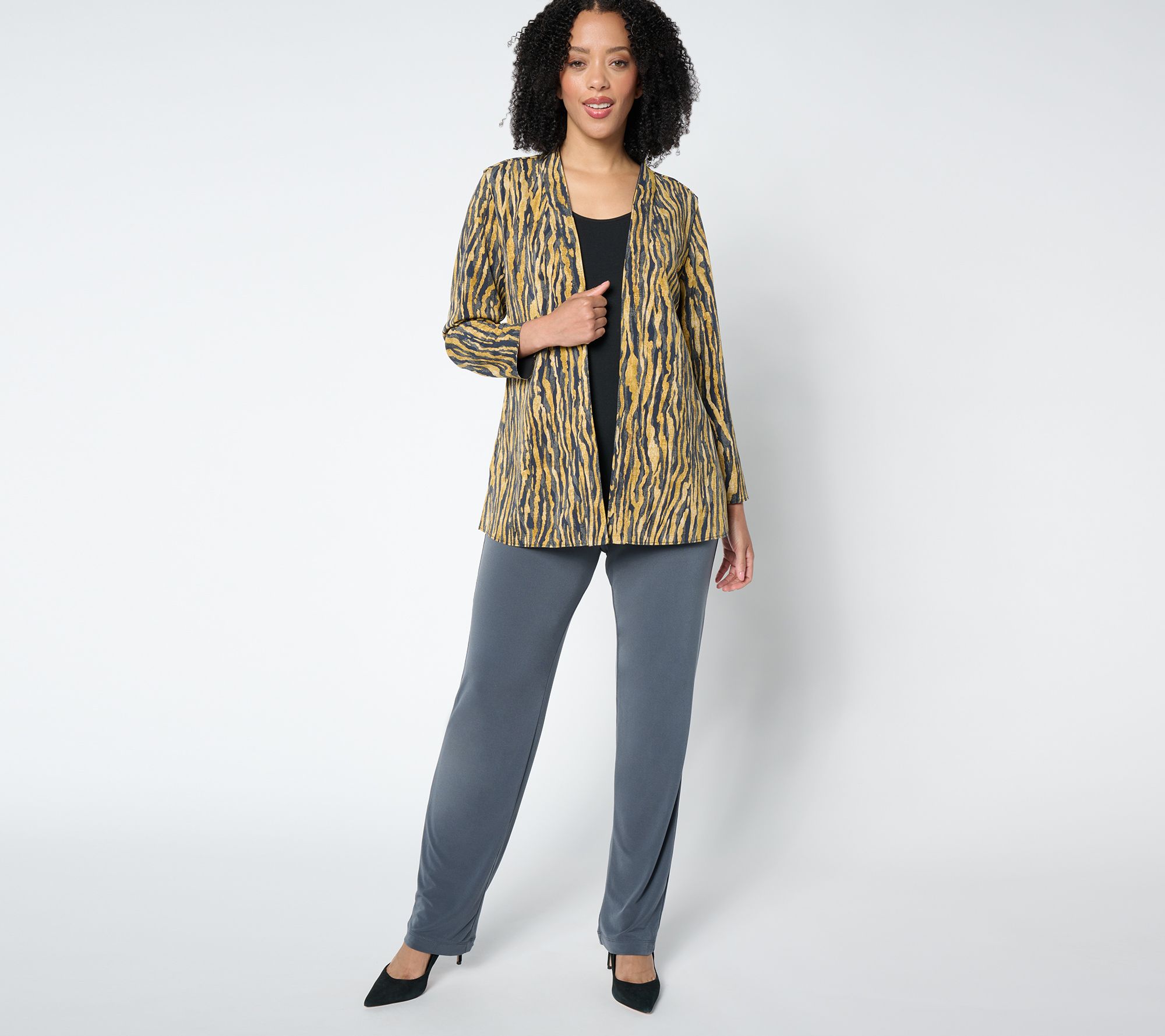 Susan Graver Essentials Reg Liquid Knit Straight Leg Pants