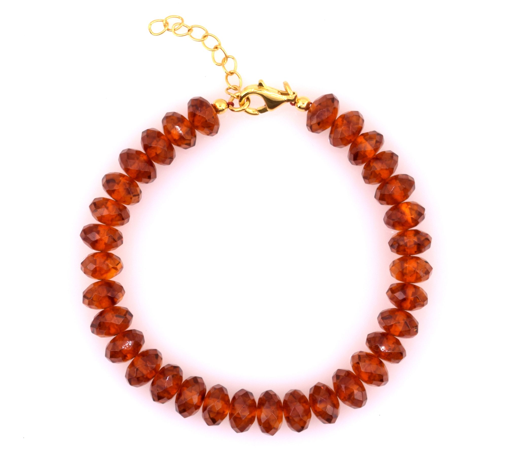 14K Gold Plated Amber Bead Bracelet