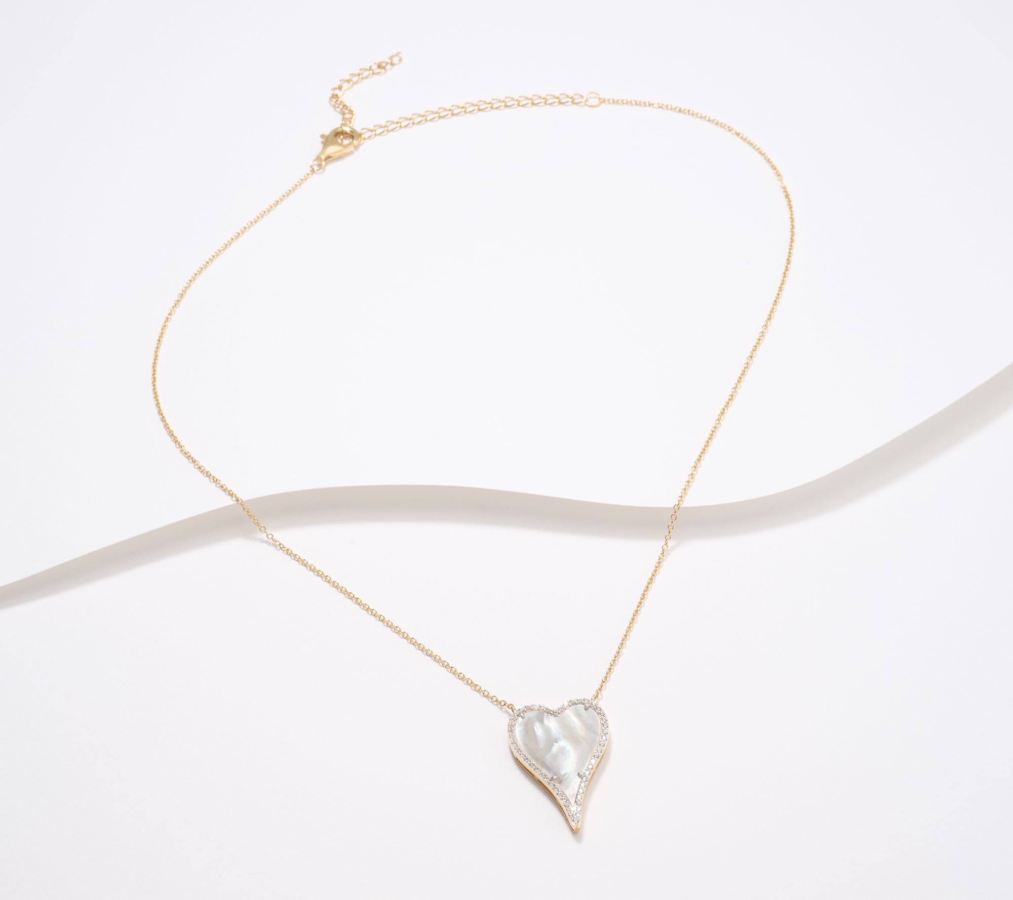 JEN by Jennifer Miller MOP Elongated Heart Necklace, Sterling Silver