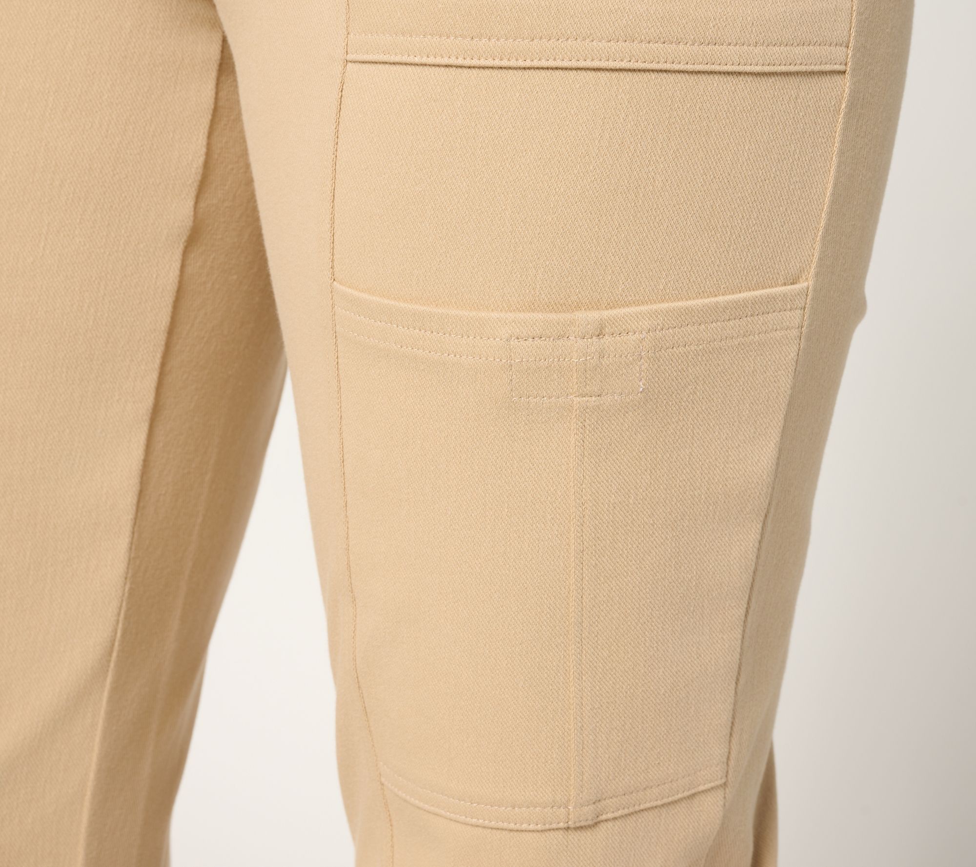 Denim & Co. Regular Comfy Knit Air Tapered Cargo Crop Pant