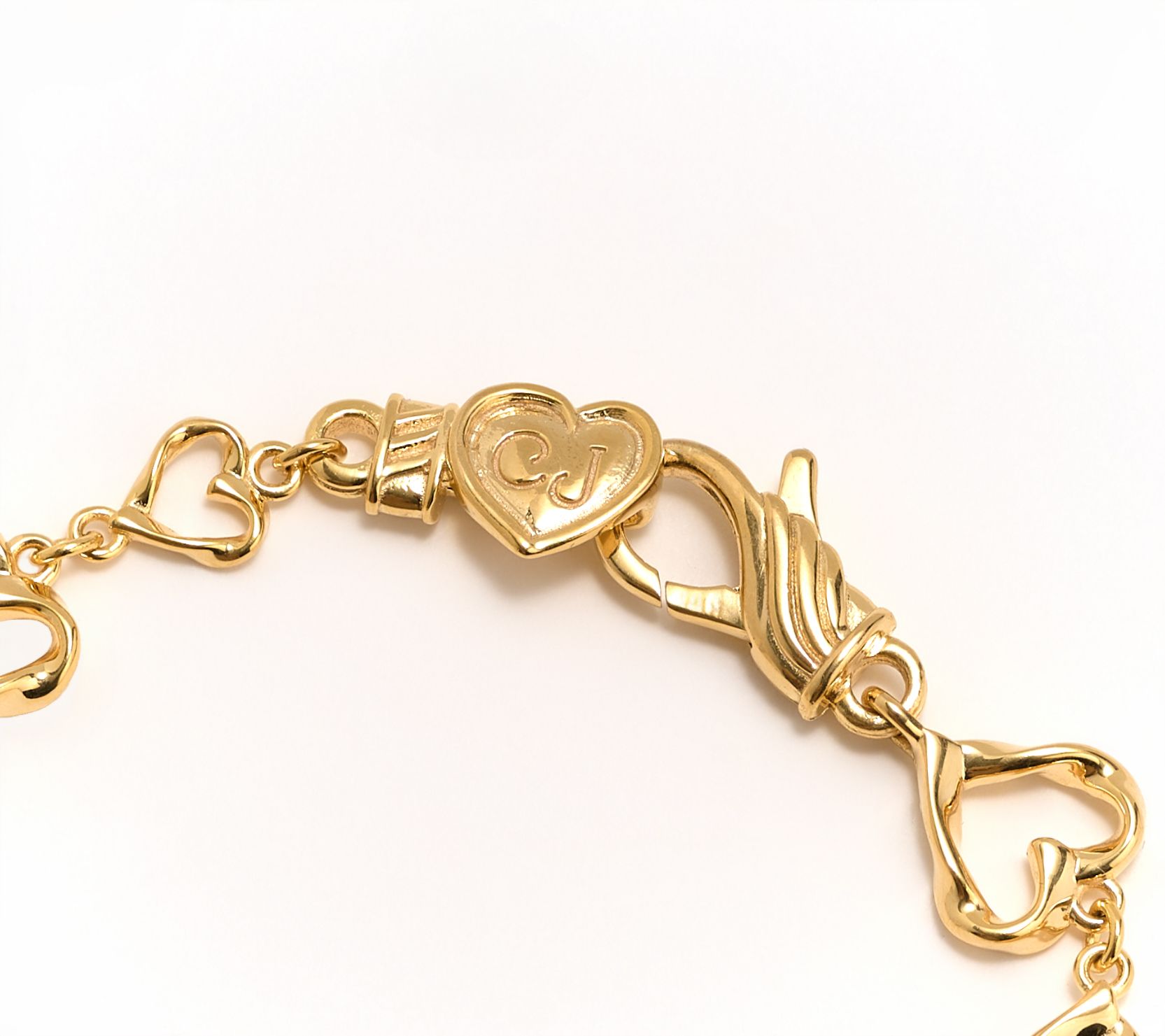 Christian James by Scott Grimes 14K Gold Clad Heart Link Bracelet 11.0g