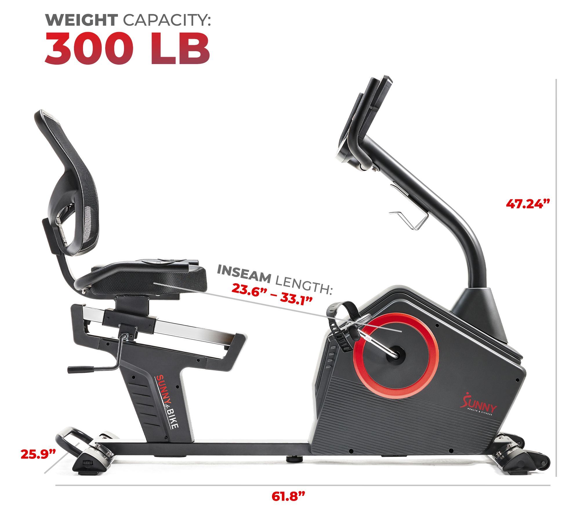 Sunny Health Fitness Premium Recumbent Bike w/SunnyFit App