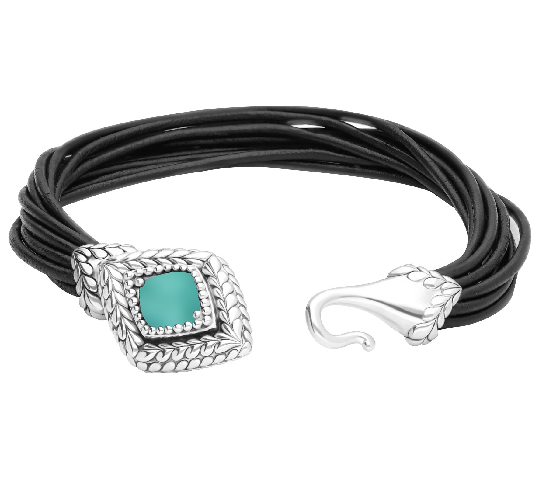 Tiffany Kay Studio Sterling Silver Turquoise Leather Bracelet