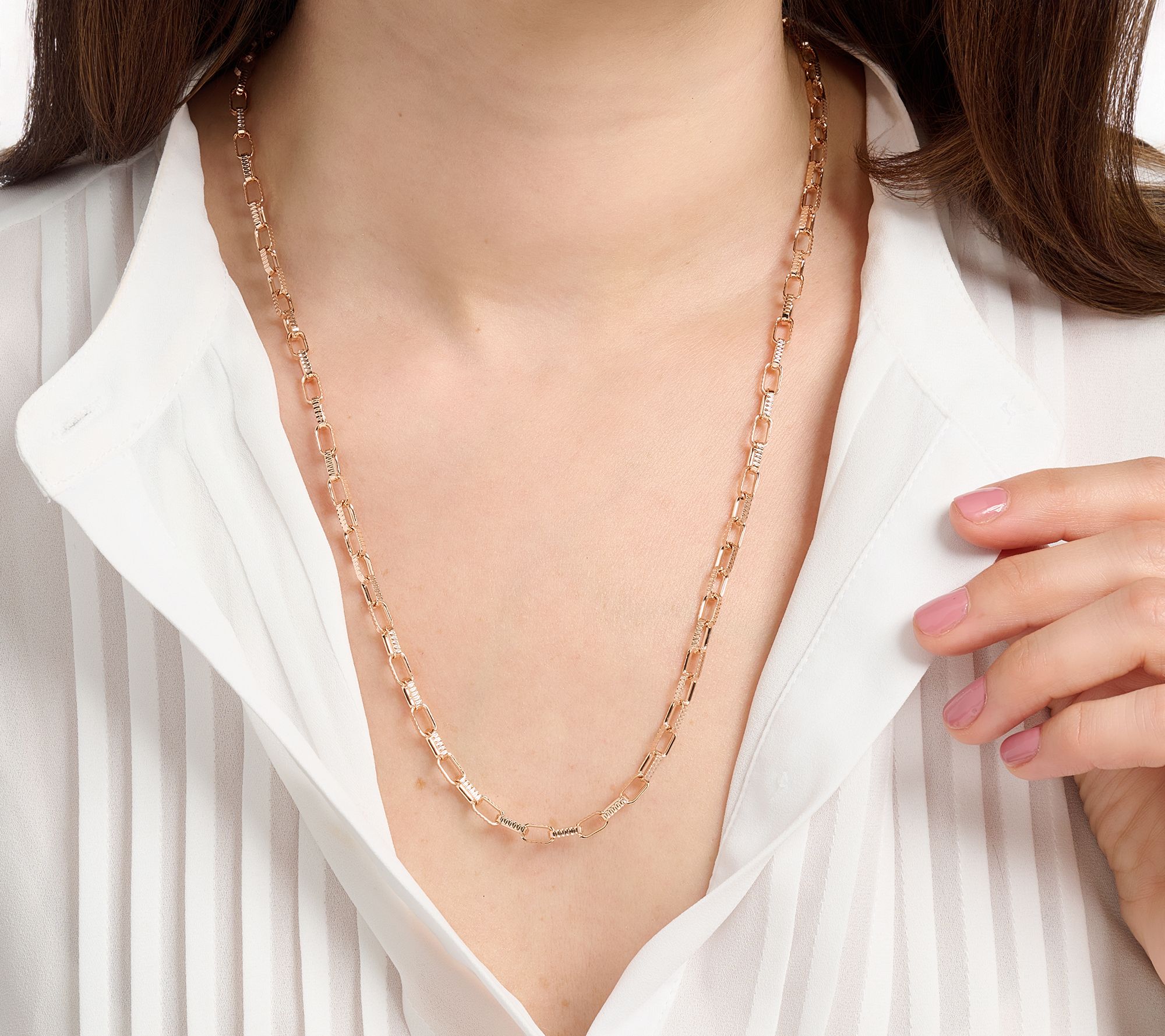 David Markstein Bronze Premiere Luxe Paper Clip Necklace, 22