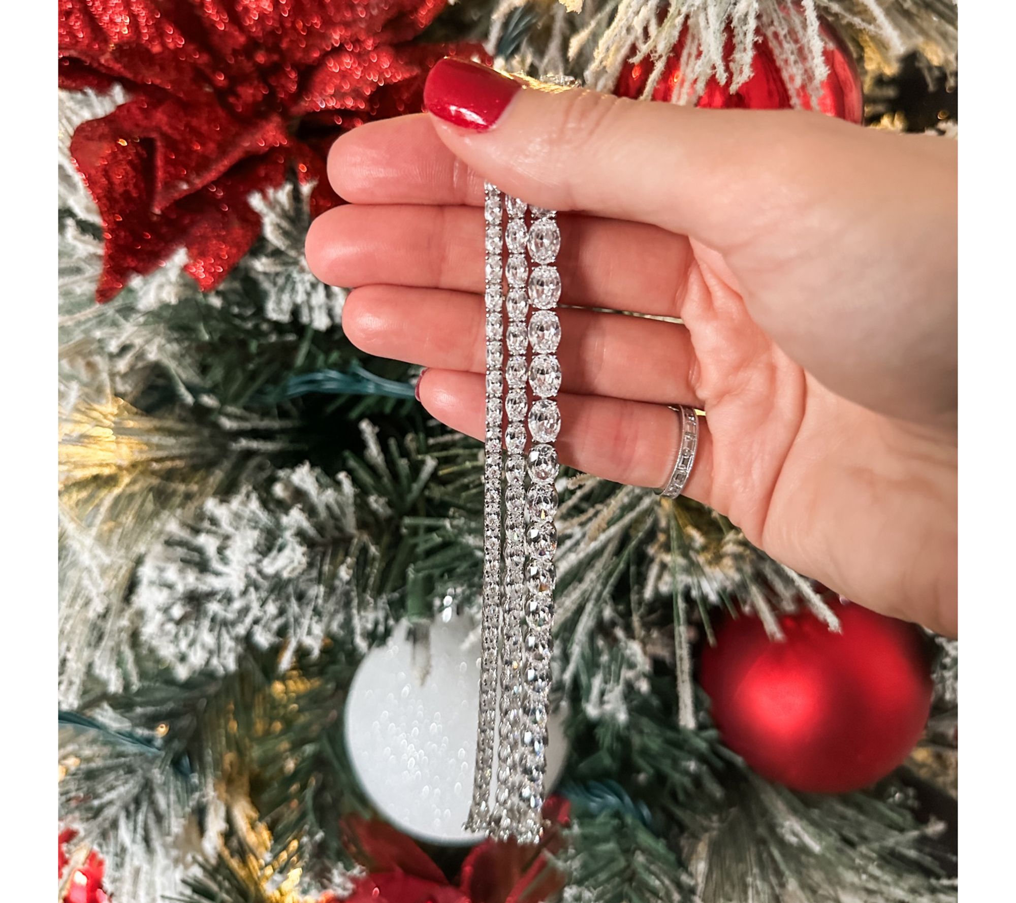 Diamonique 8mm Choice of Cut Sterling Silver Tennis Bracelet