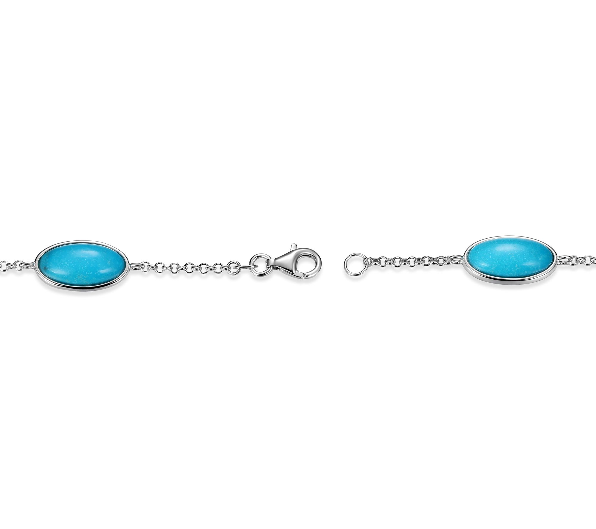 Affinity Gems Turquoise Station Bracelet, Sterling Silver
