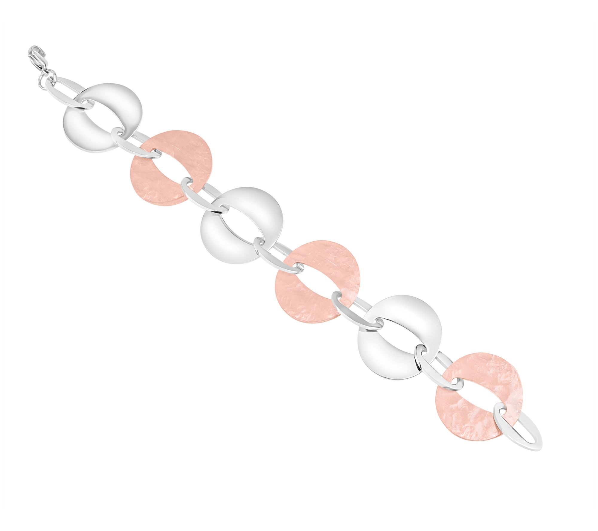 Steel by Design Two-Tone Textured and Polish ed Bracelet