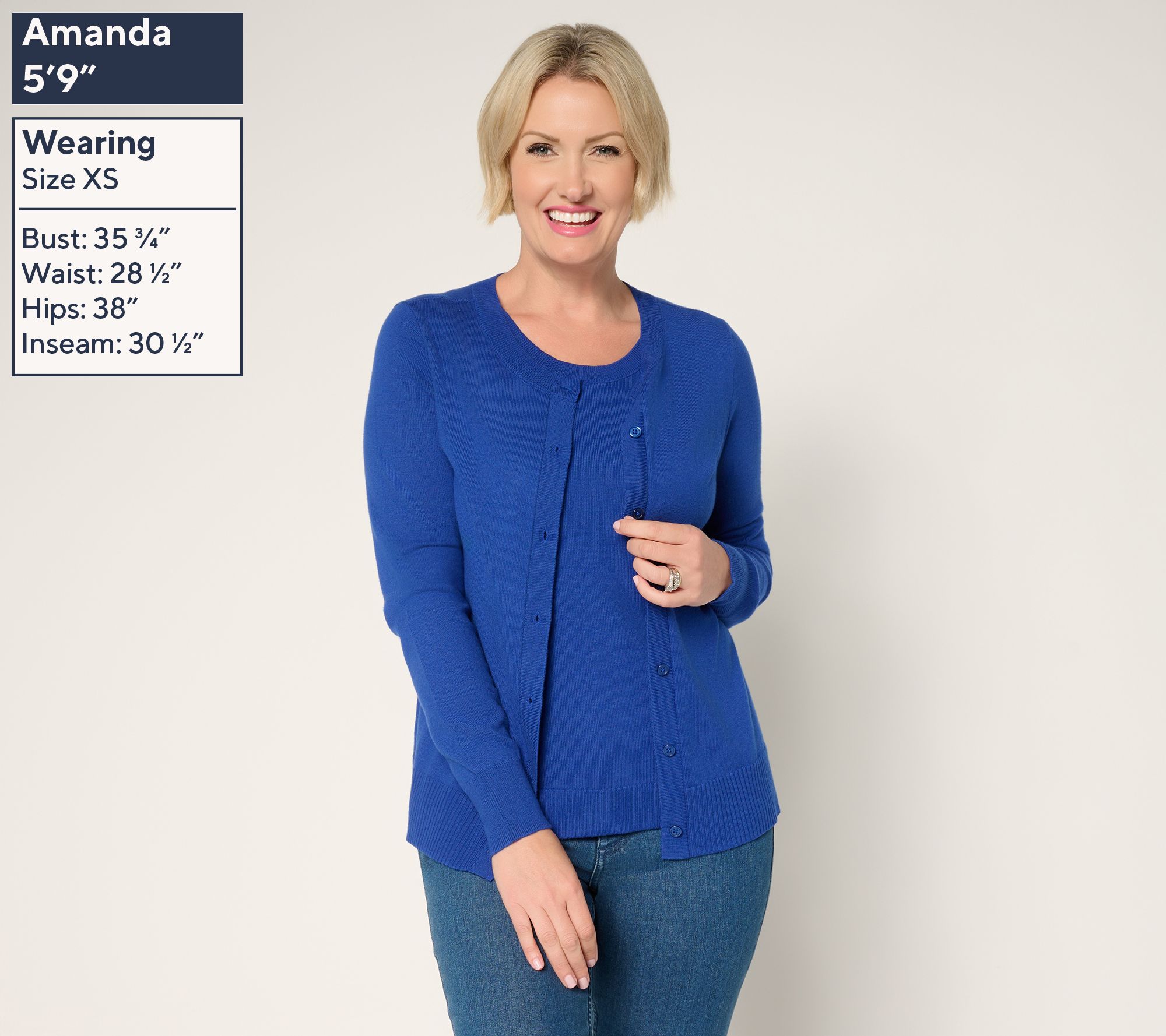 Denim & Co. Essentials Cardigan/Tank Sweater Twin Set