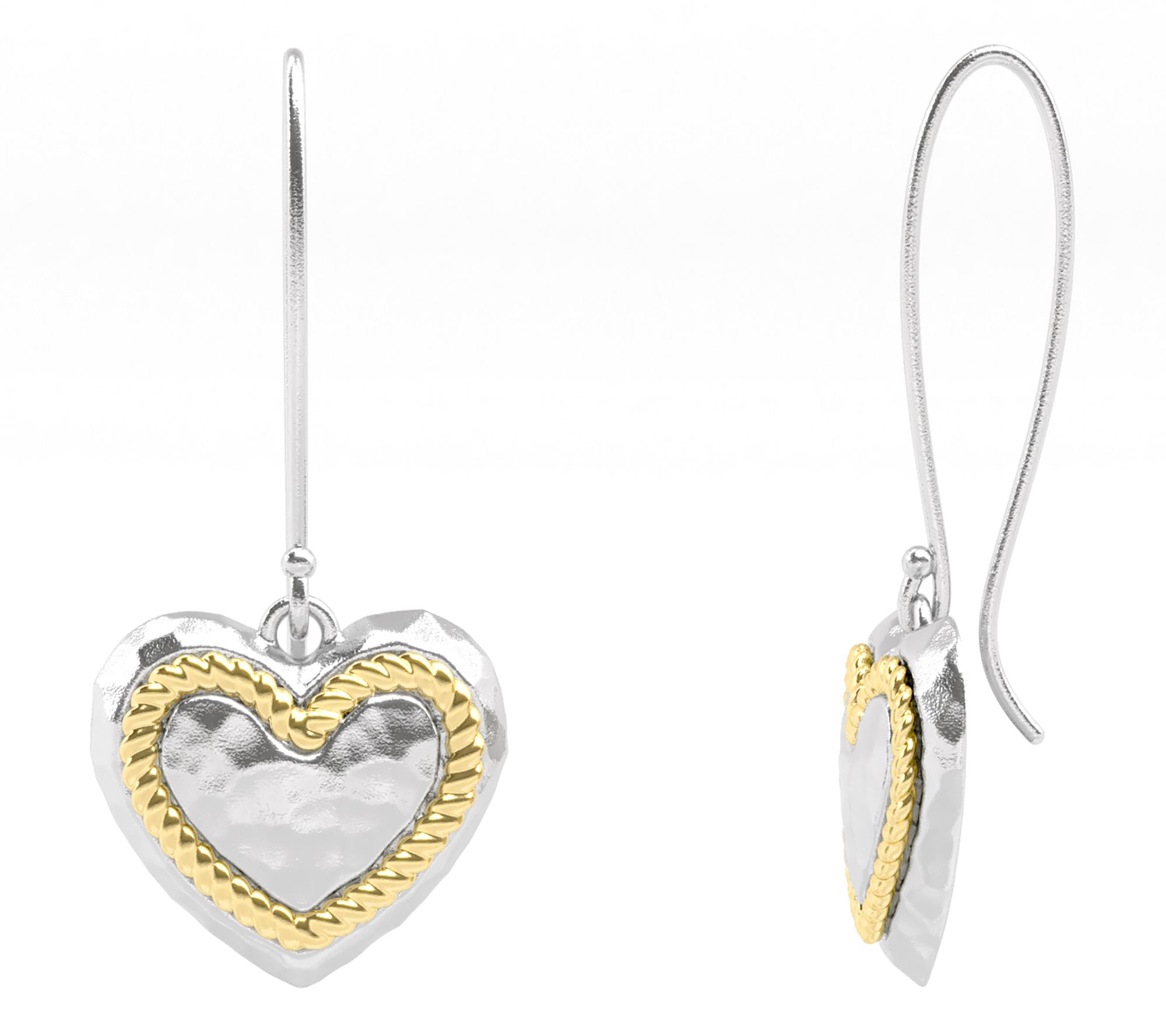 Or Paz Two-Tone Heart Earrings