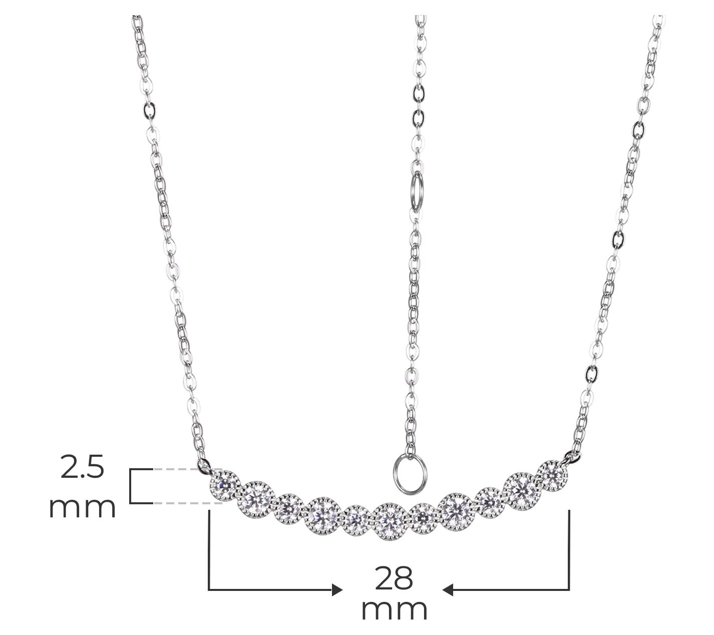 Diamonique Designer Station Necklace, Sterling Silver