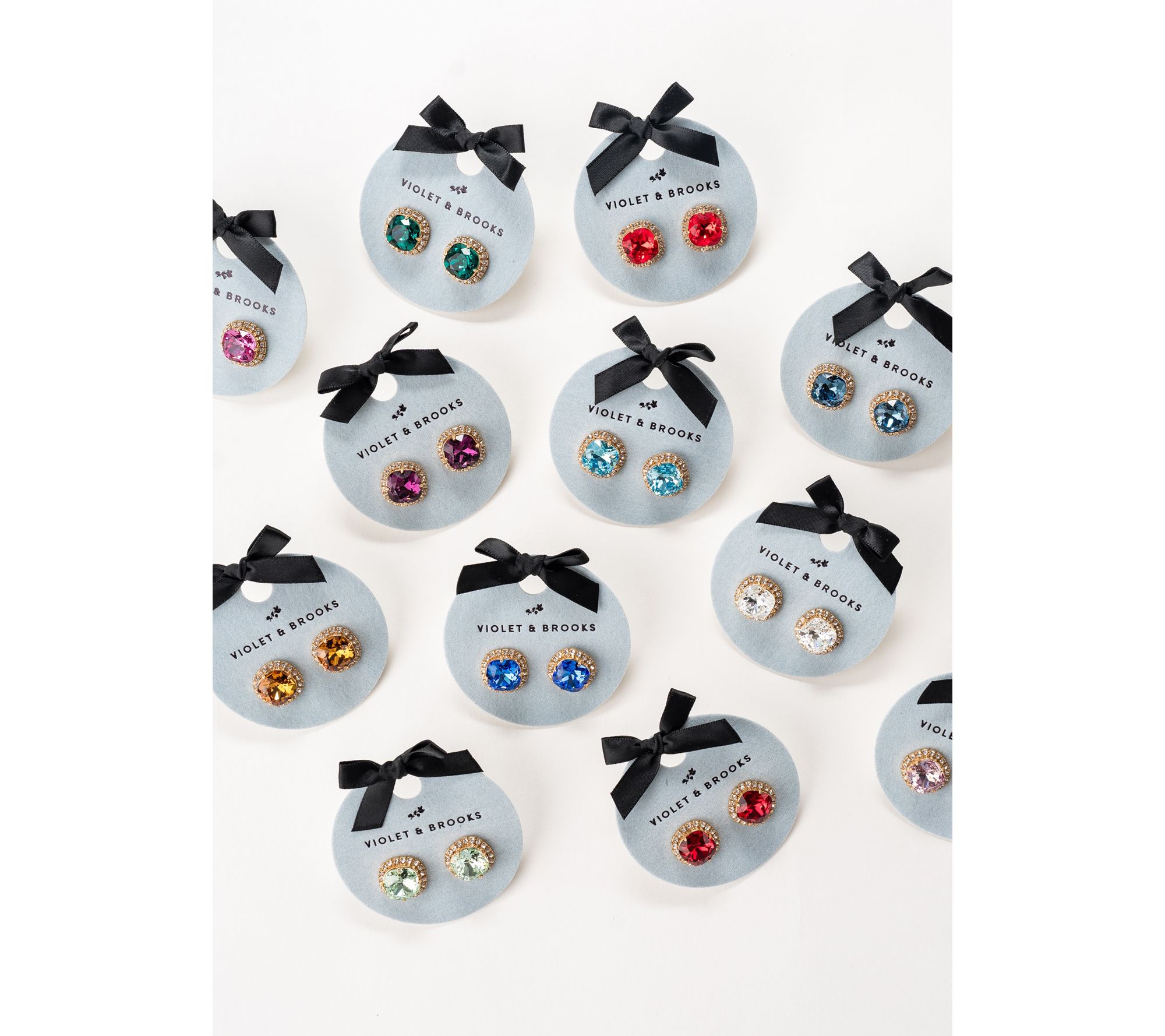 Violet and Brooks Celeste Crystal Trimmed Birthstone Earrings