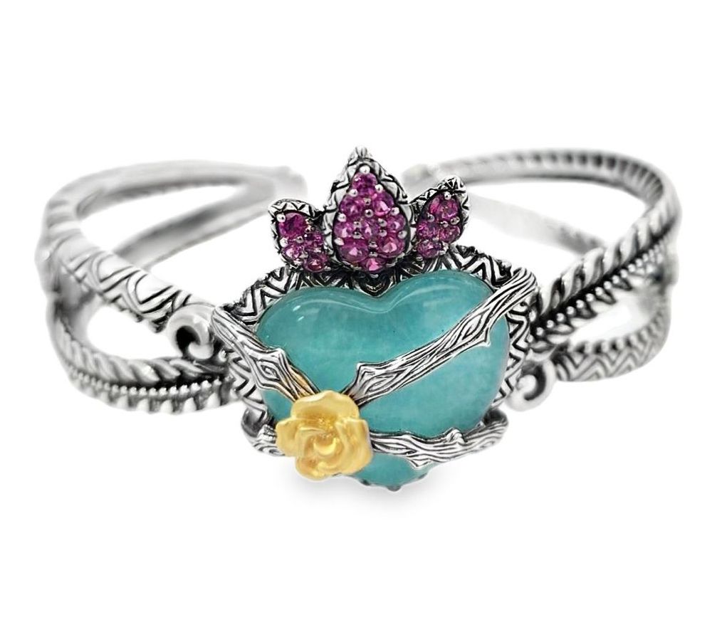 Barbara Bixby Sterling Silver & 18K Gold HeartCuff Bracelet