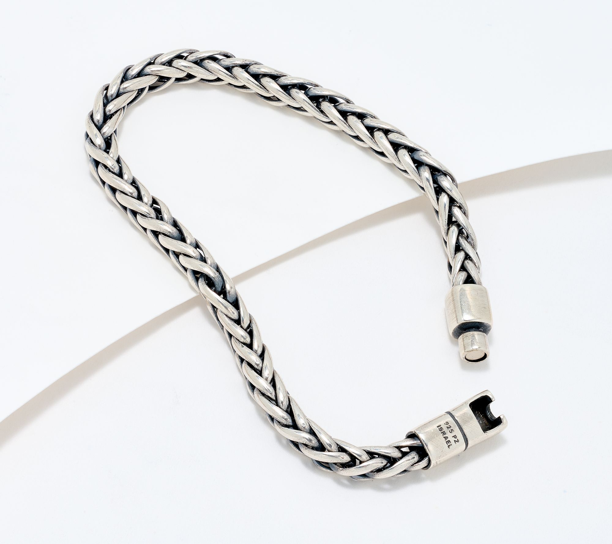 Or Paz Sterling Silver Braided Detail Magnet Closure Bracelet, 16.5g