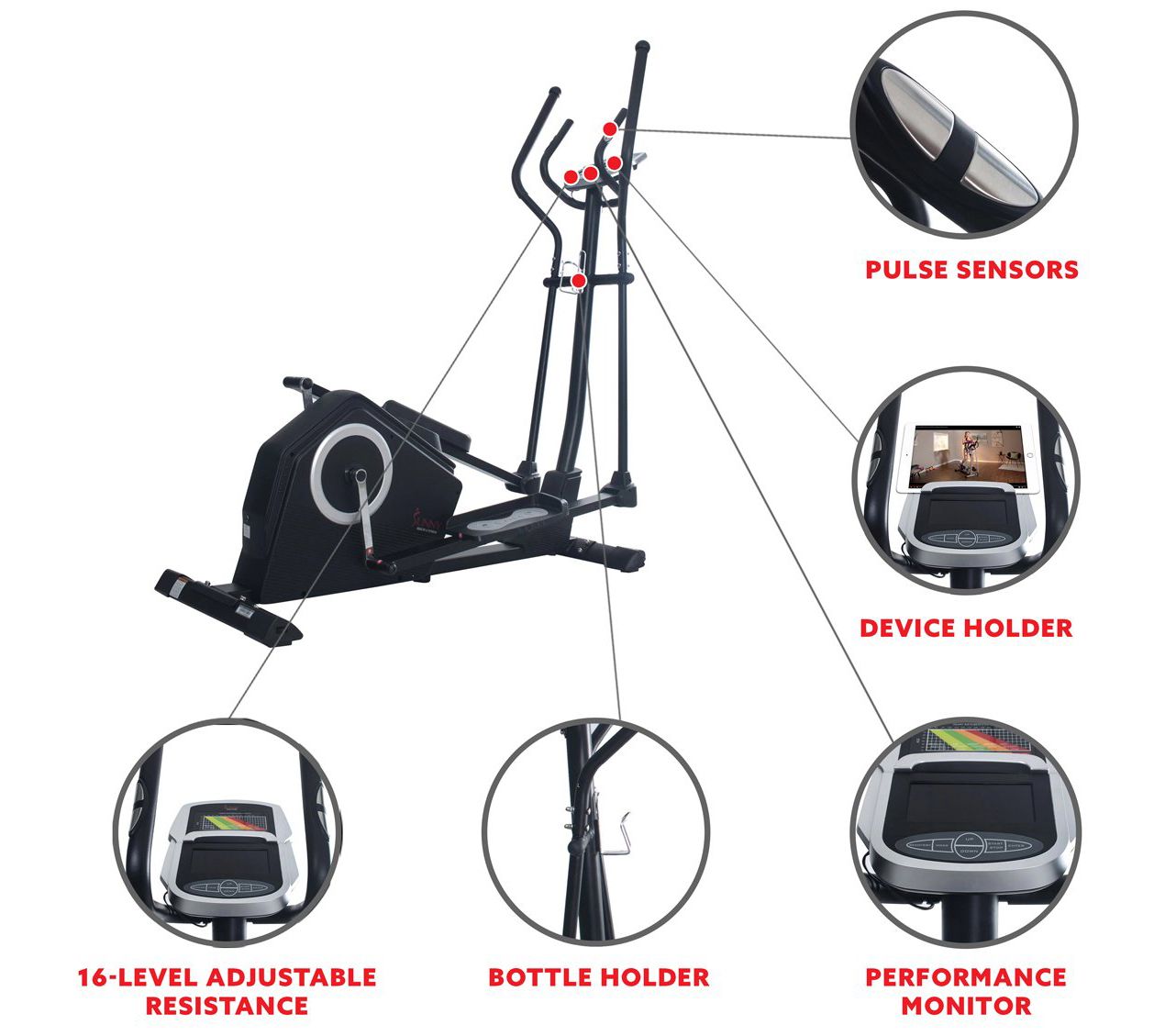 Sunny Health & Fitness Programmable EllipticalSF-E3890