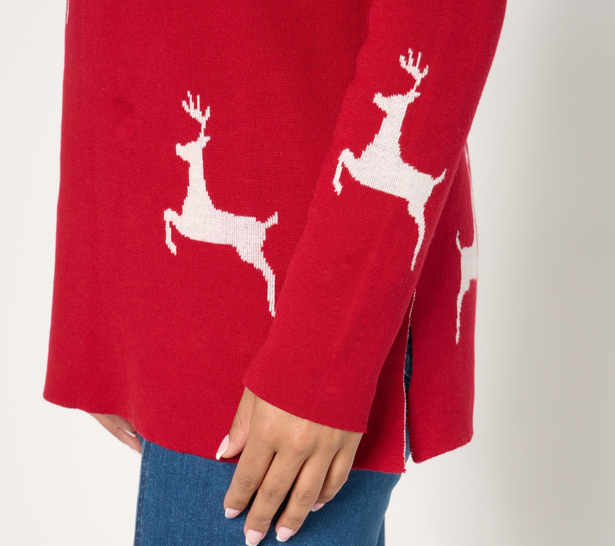 Jingle Belles by Kim Gravel Hold Me Closer Tiny Prancer Mock Neck Tunic