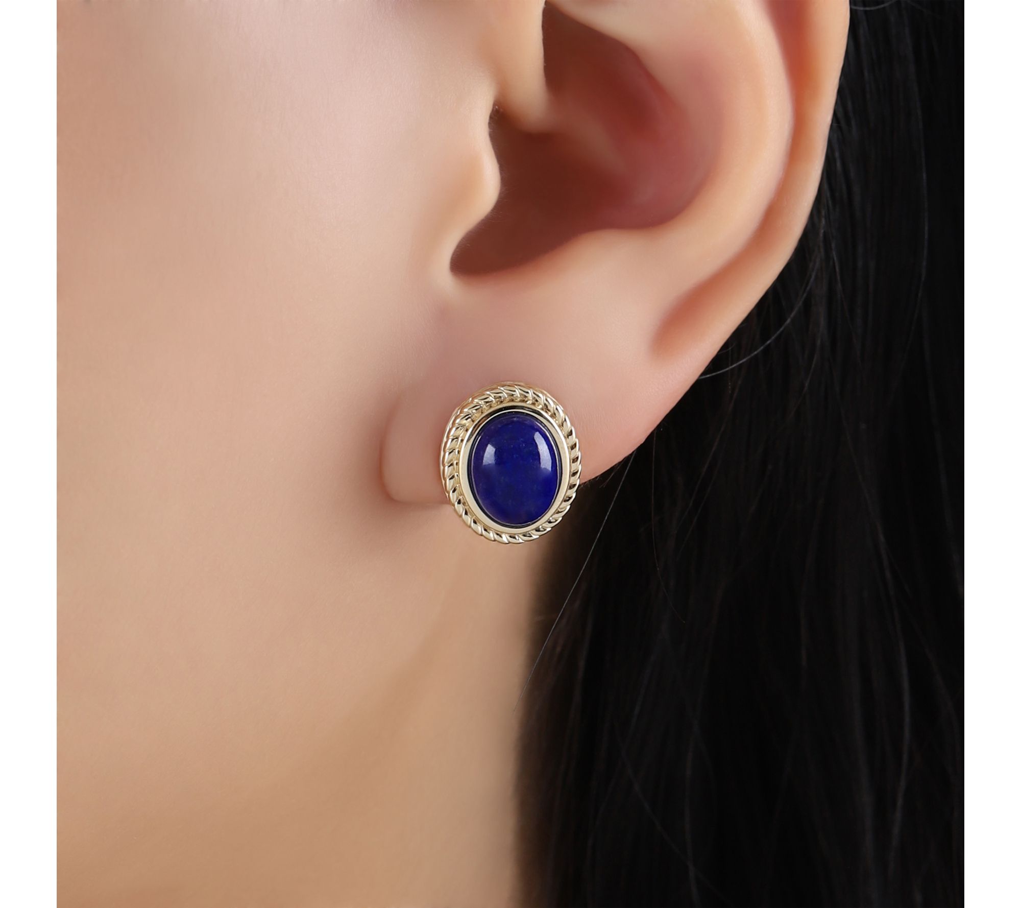 Ariva 18K Gold Clad Arden Oval Gemstone Earrings