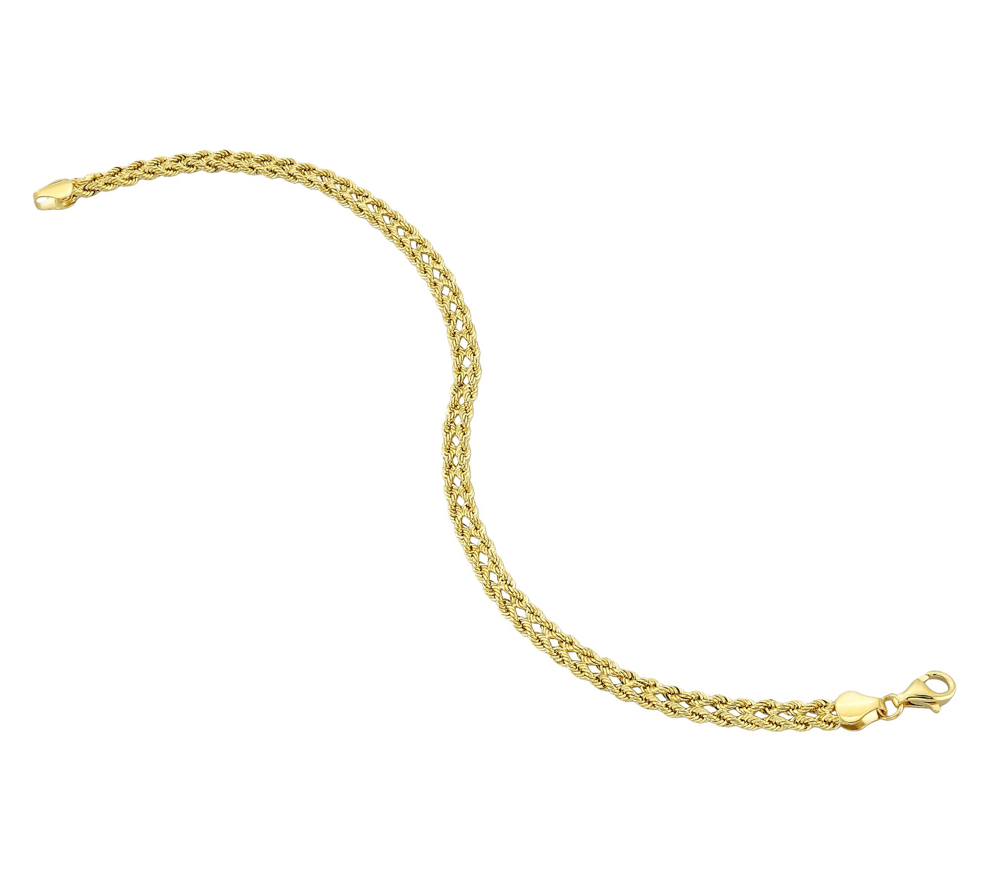 Adorna 14K Gold Double Rope Chain Link Bracelet