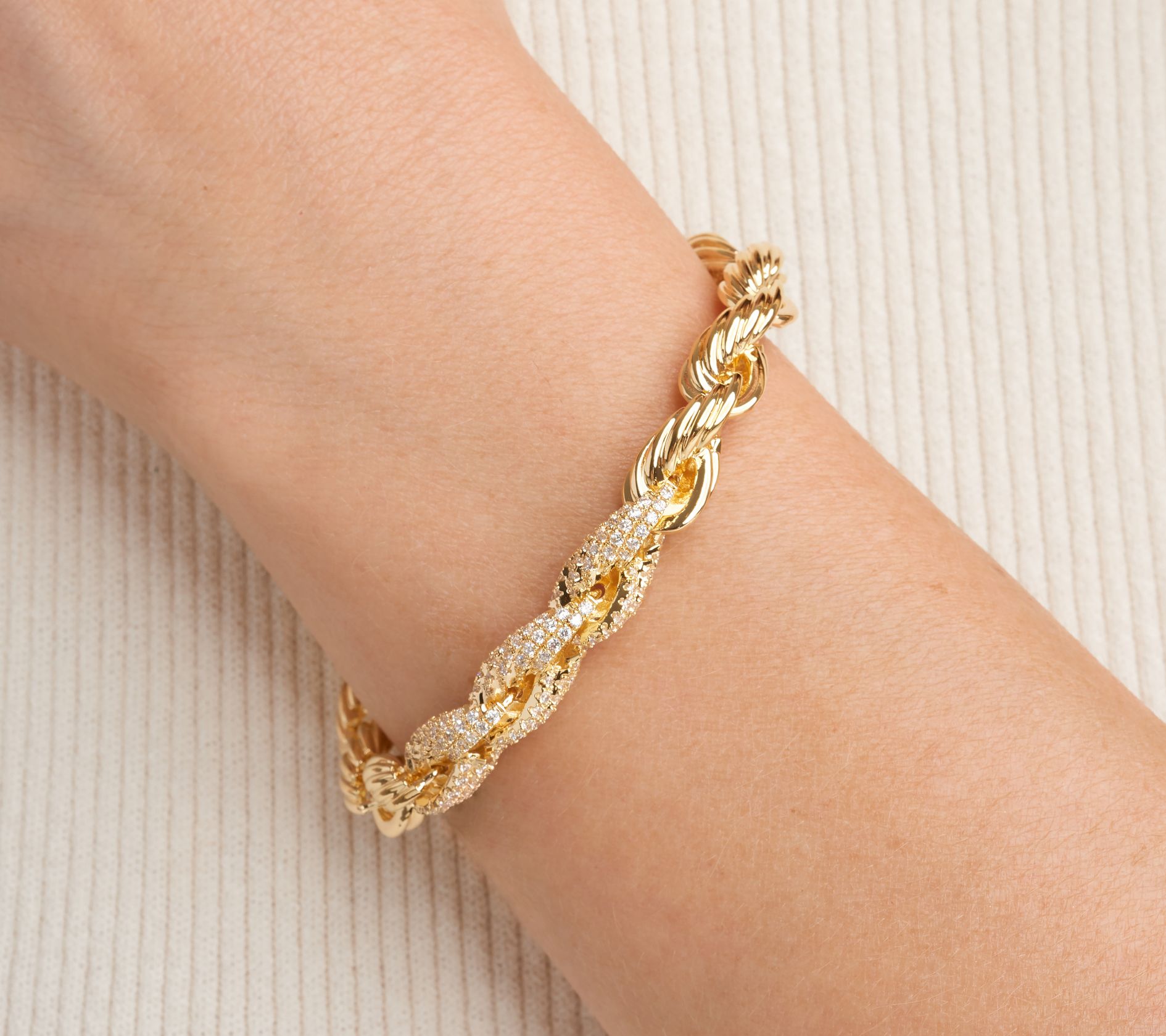 Diamonique 3.30 cttw Pave Twisted Bracelet