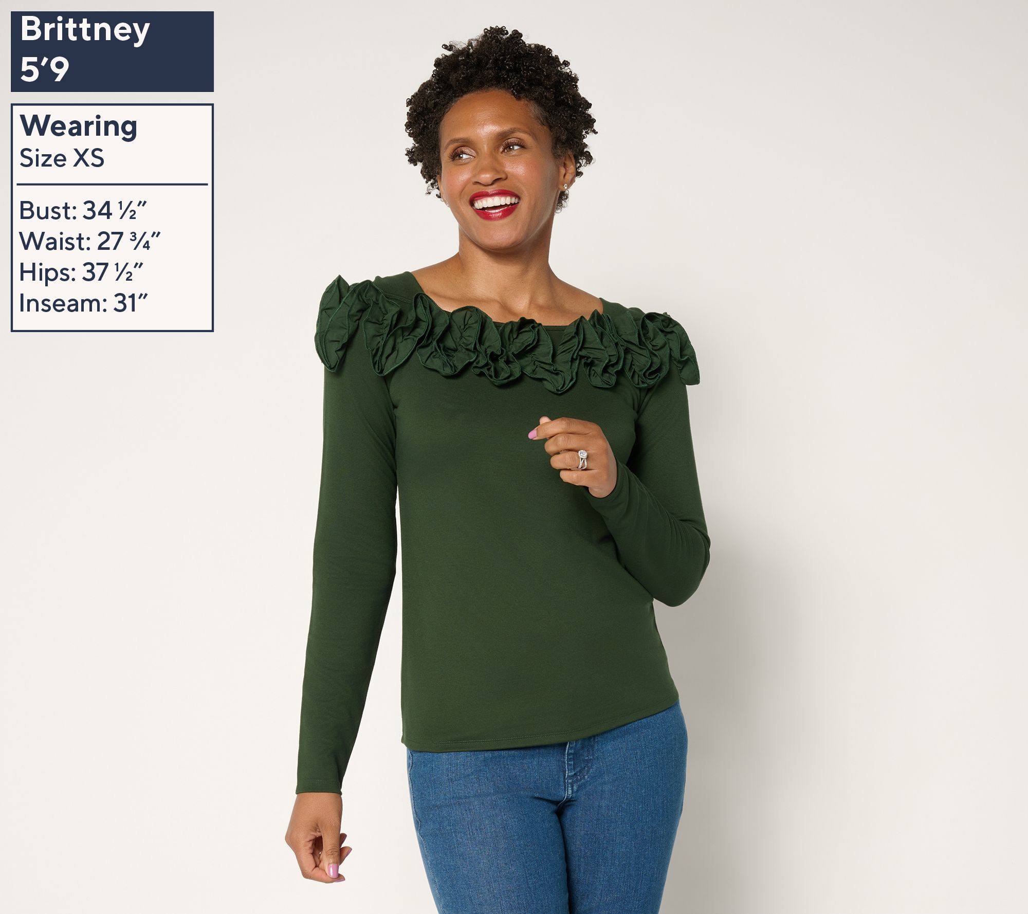 BEAUTIFUL by Lawrence Zarian Silky Ponte Top with Rosette Detail