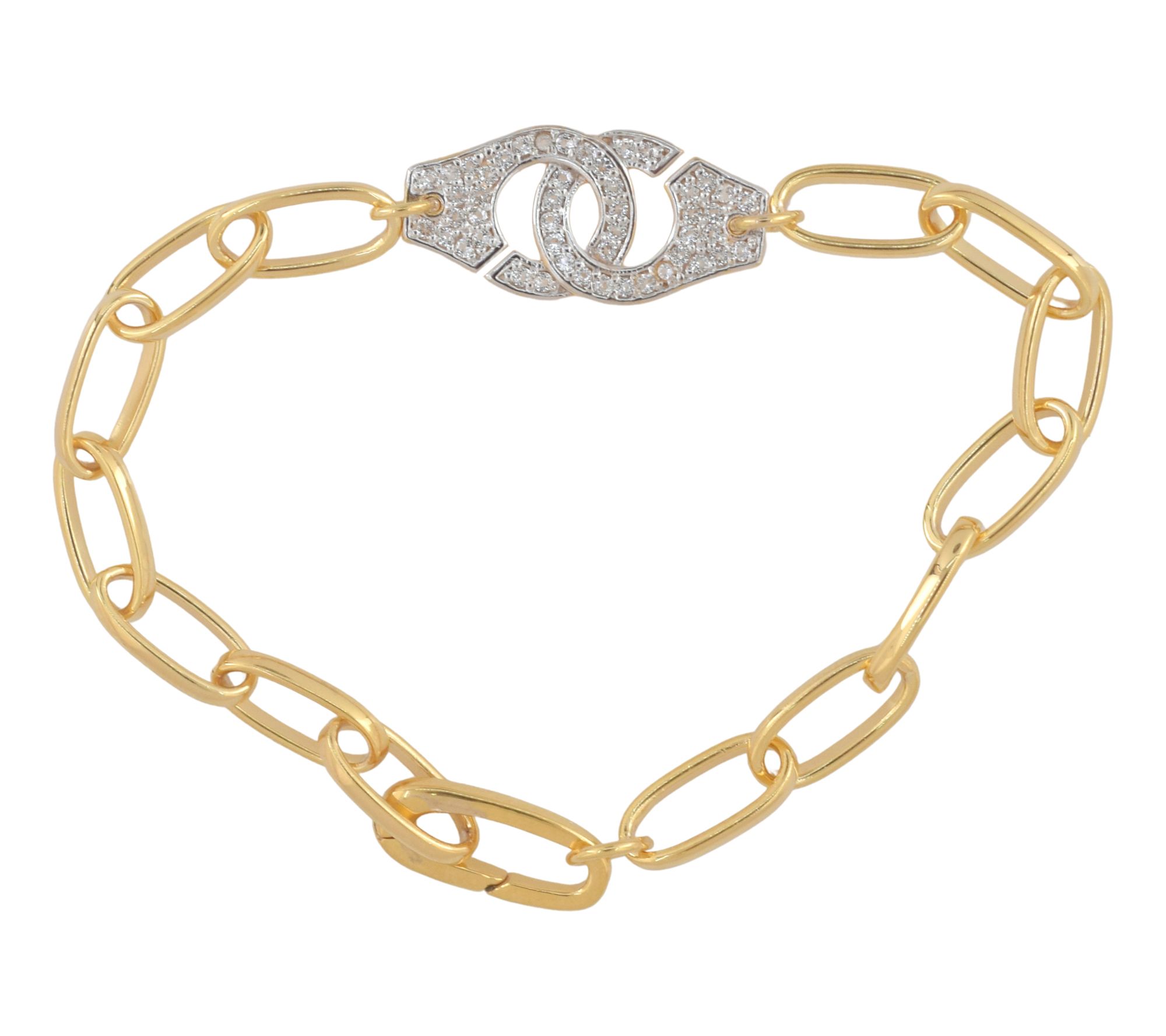 Affinity Gems White Topaz Bracelet, 14K Gold Plated