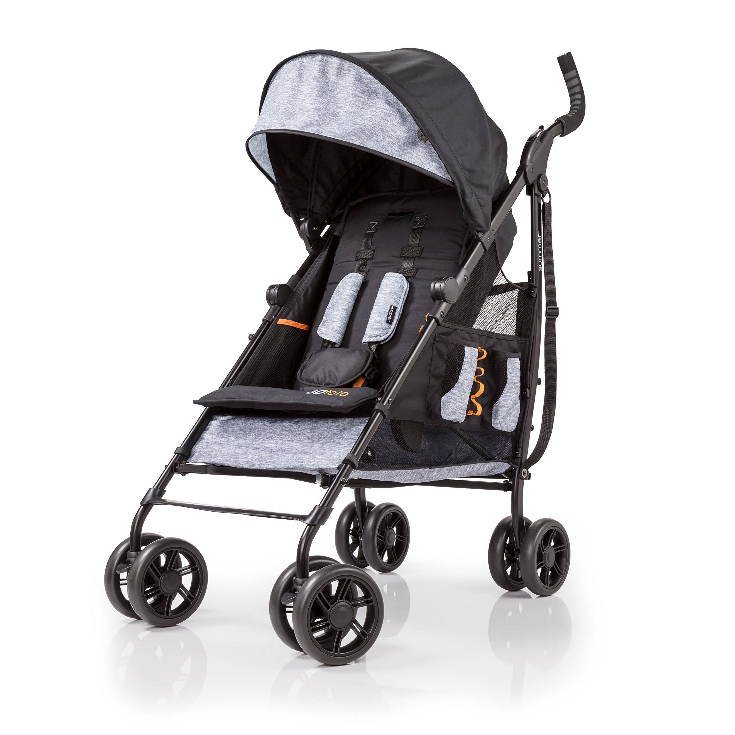 Summer Infant 3Dtote Convenience Stroller, Orange u0026 Heather Gray