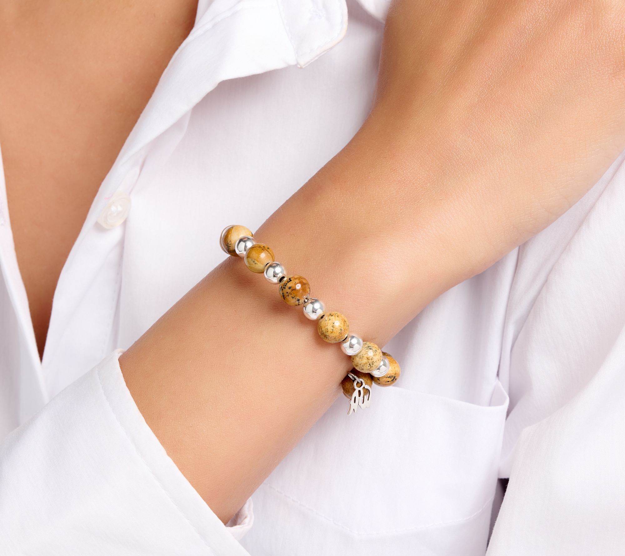 American West Sterling Silver & Gemstone Bead Coil Bracelet