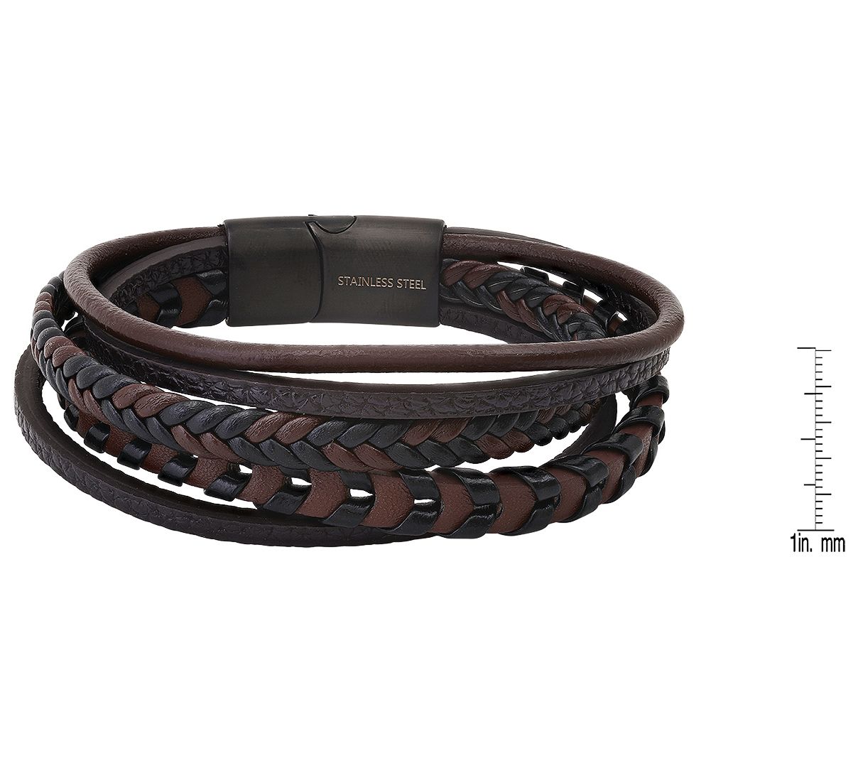 Steel by Design Multi-Row Leather Bracelet