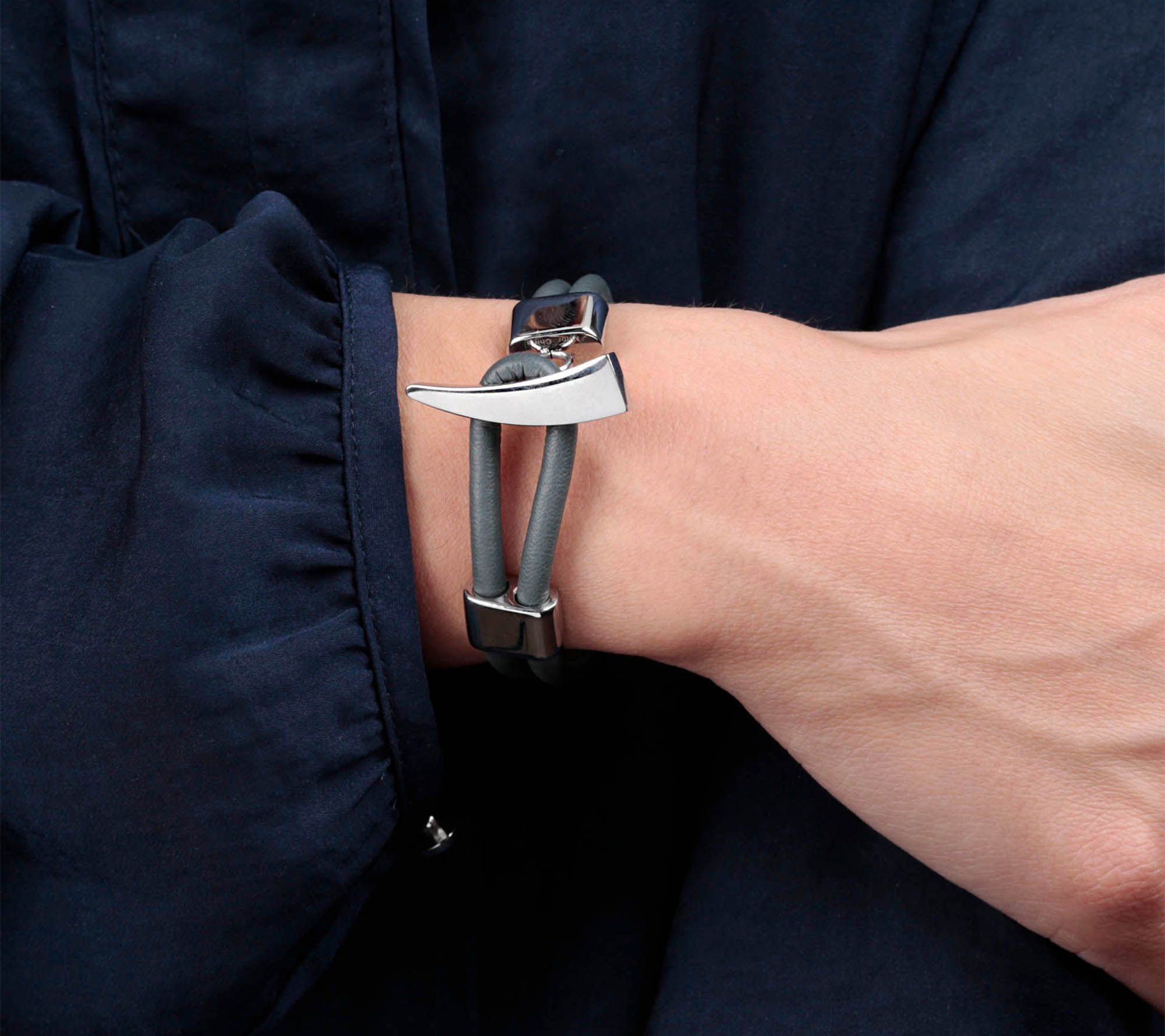 Steel by Design Men's Double-Strand Leather Bracelet