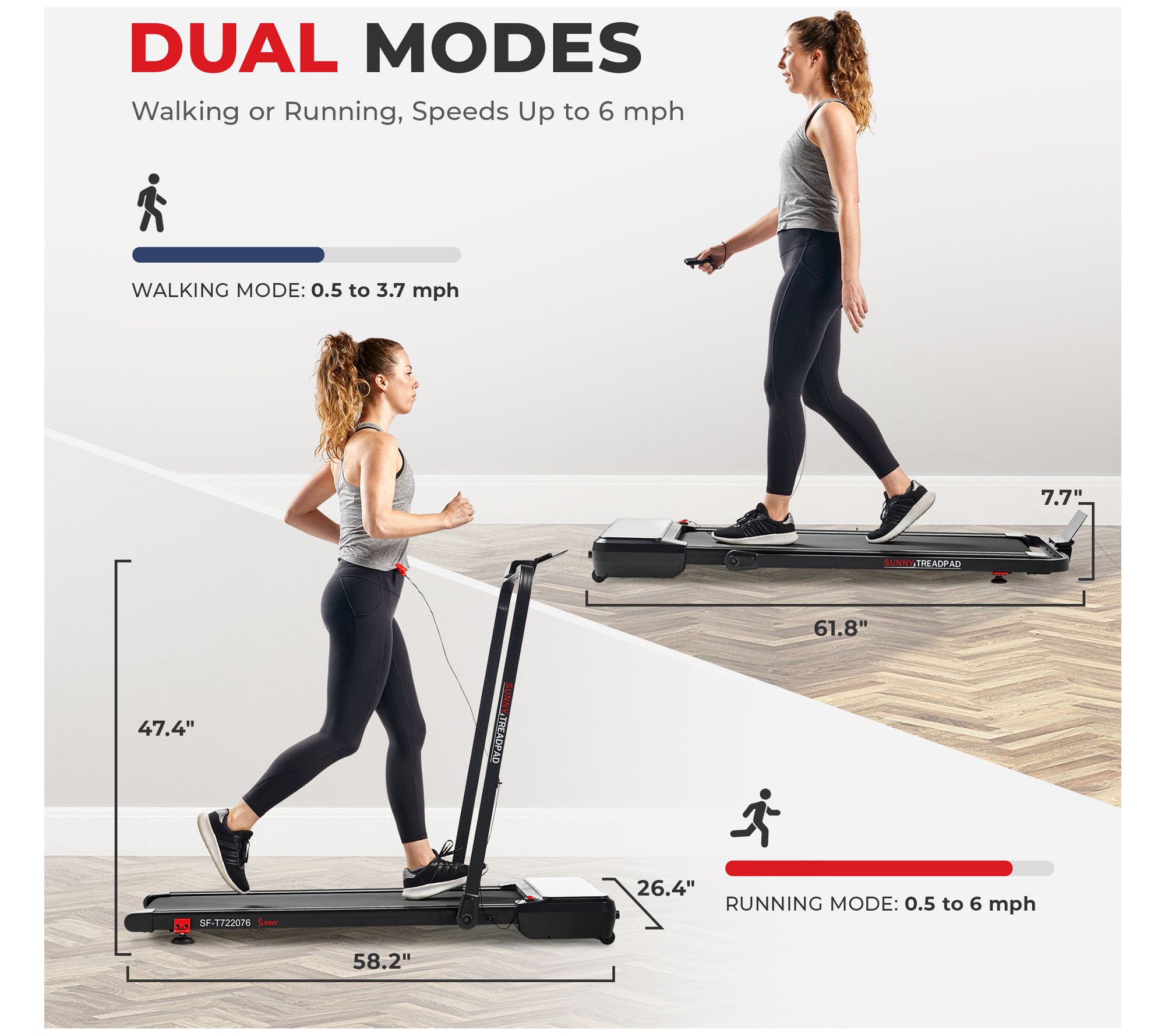 Sunny Health & Fitness Smart Incline Treadmill