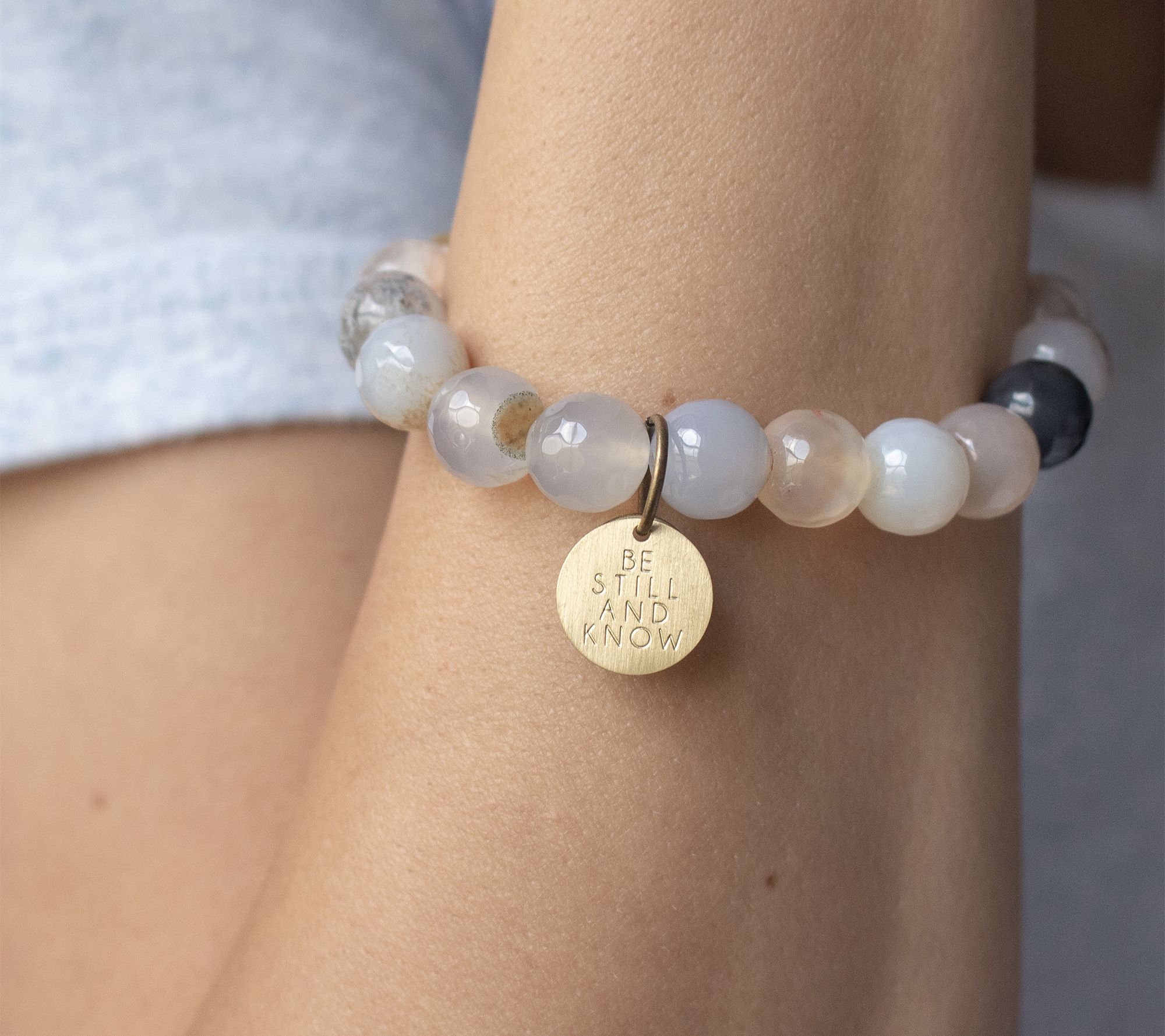 The Vintage Sparrow Serenity Bead Bracelet, 14K Gold Plated