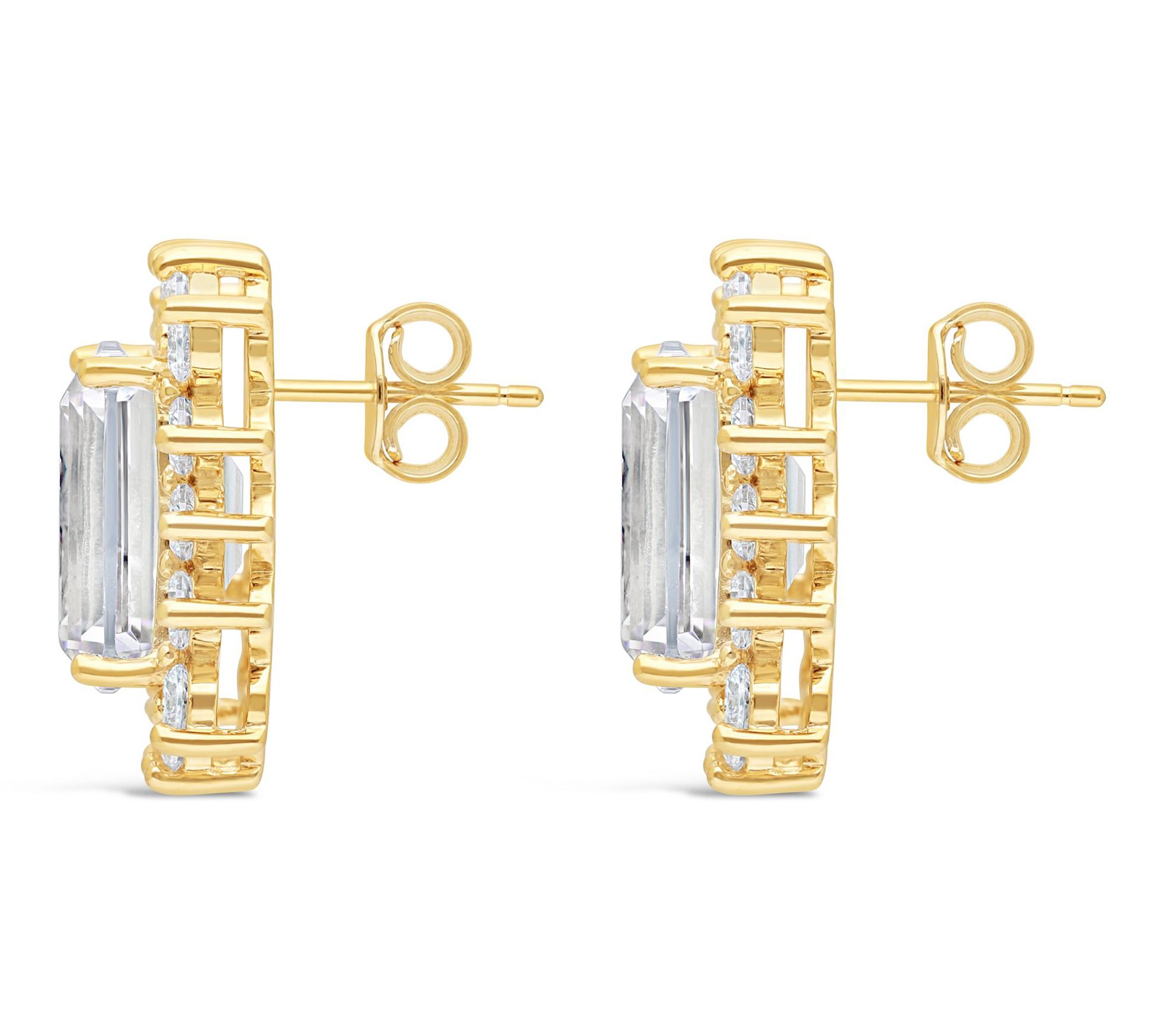 Ariva Silver 18K Gold Clad Diamonique Vivien Earrings