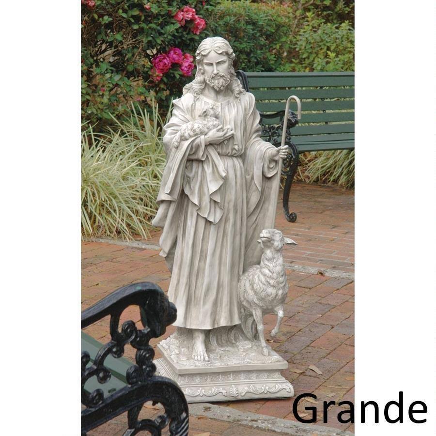 Design Toscano Jesus The Good Shepherd Garden Statue, Gray, Large