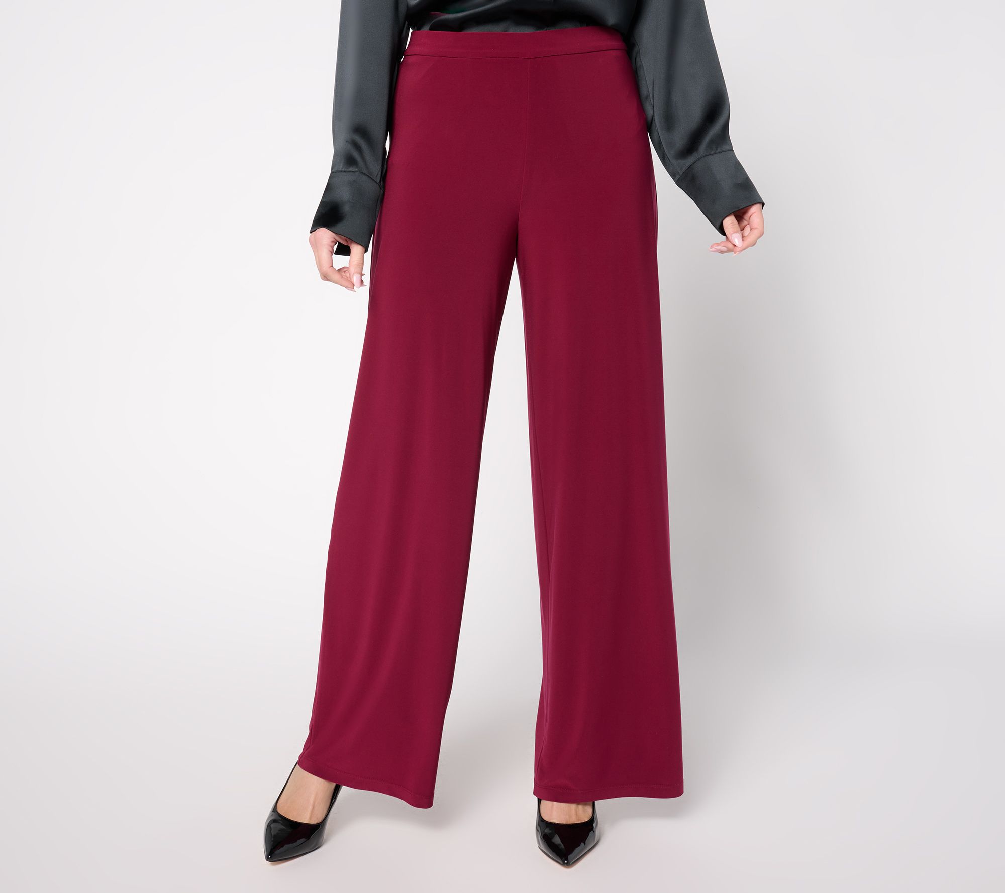 Dennis Basso Regular Italia Knit Wide Leg Pants