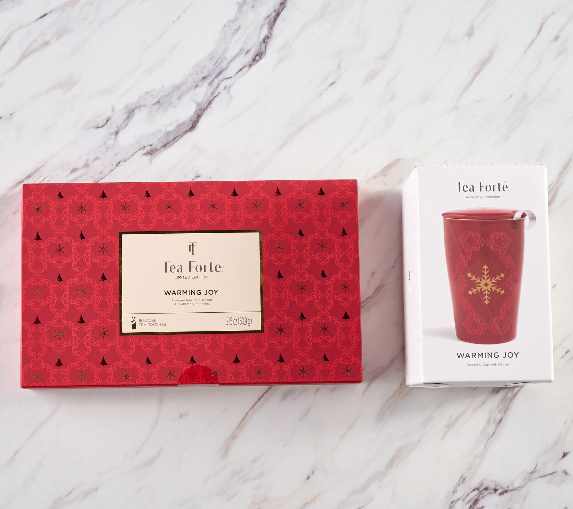 SH12/8 Tea Forte 15ct Warming Joy Single Steeps w/ Steeping Cup