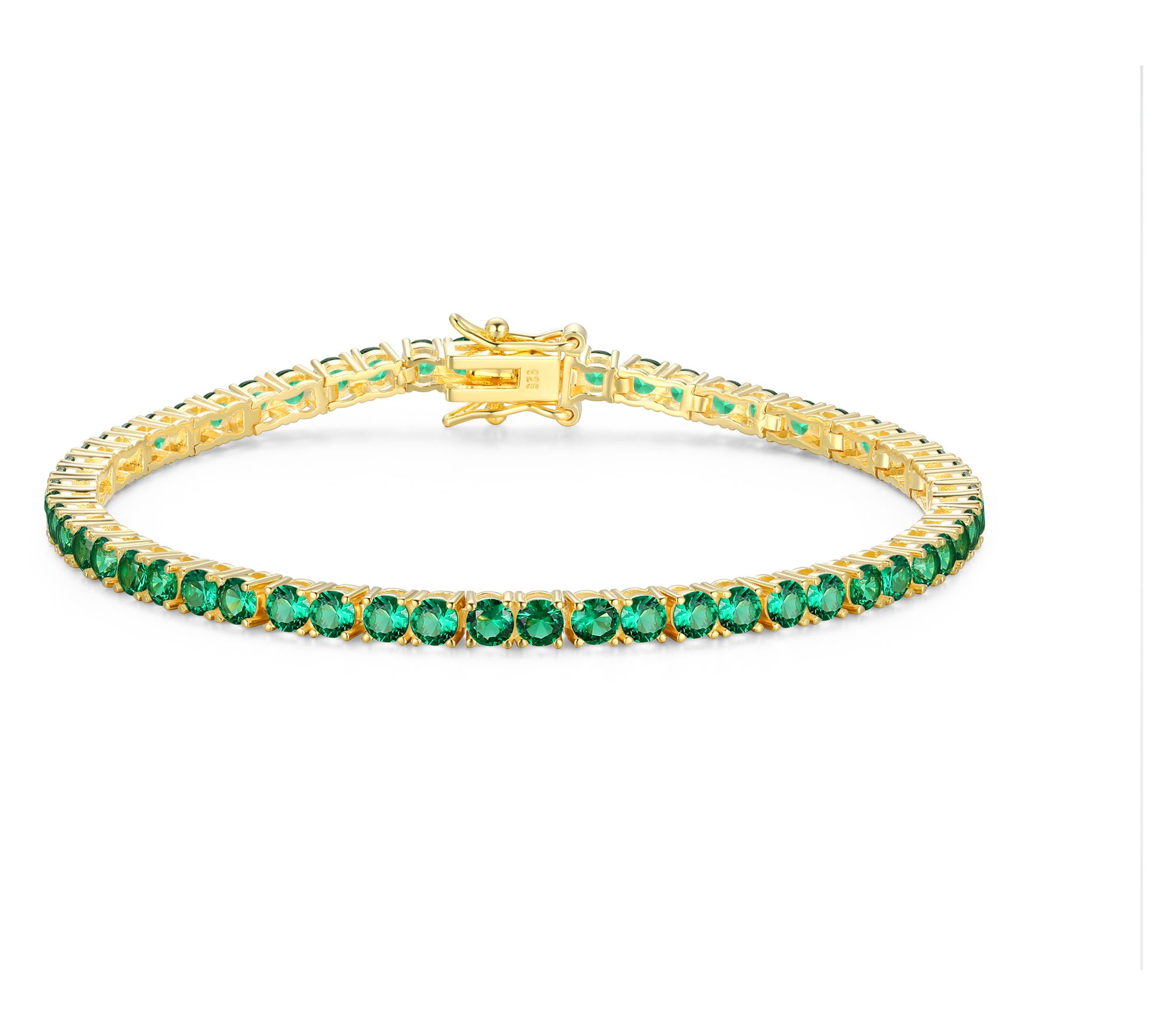 Affinity Gems Lab Created Tennis Bracelet, 18K Gold Plated