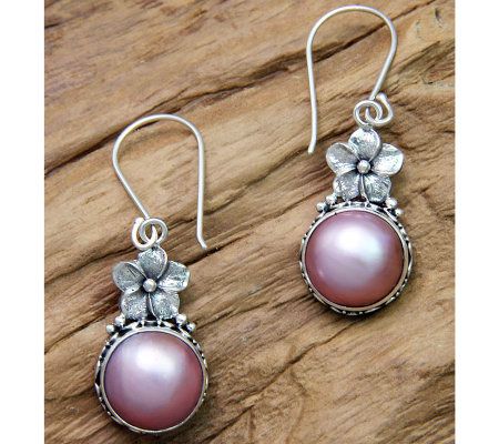 Novica Artisan Crafted Sterling Cultured Mabe Pearl Earrings