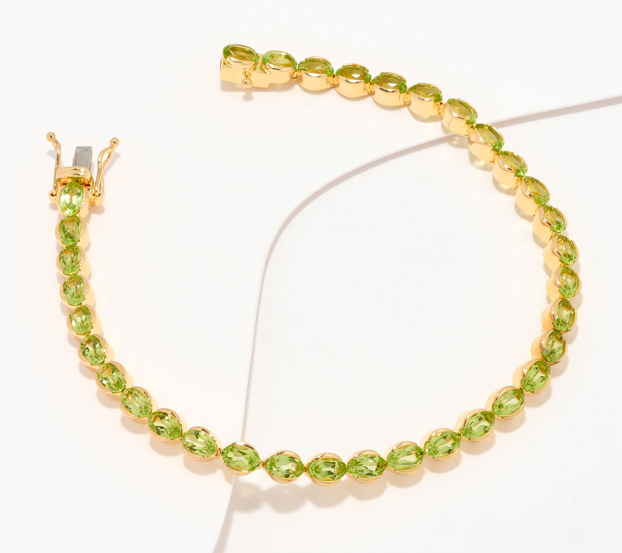 Affinity Gems Oval Cut Gem Tennis Bracelet, 14K Plated Sterling