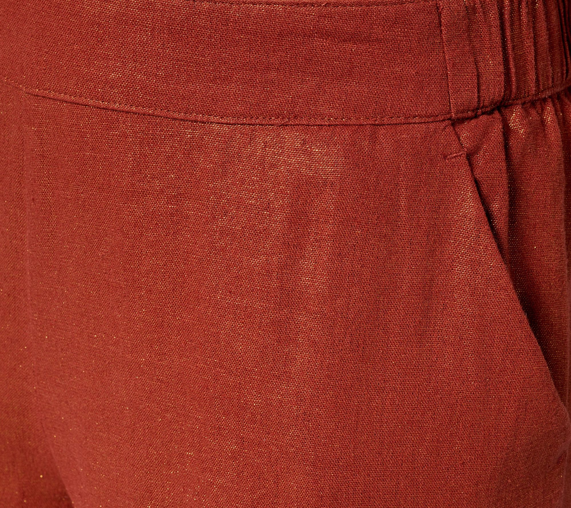 Carla Rockmore Collection Regular Foil Linen Blend Lantern Pant