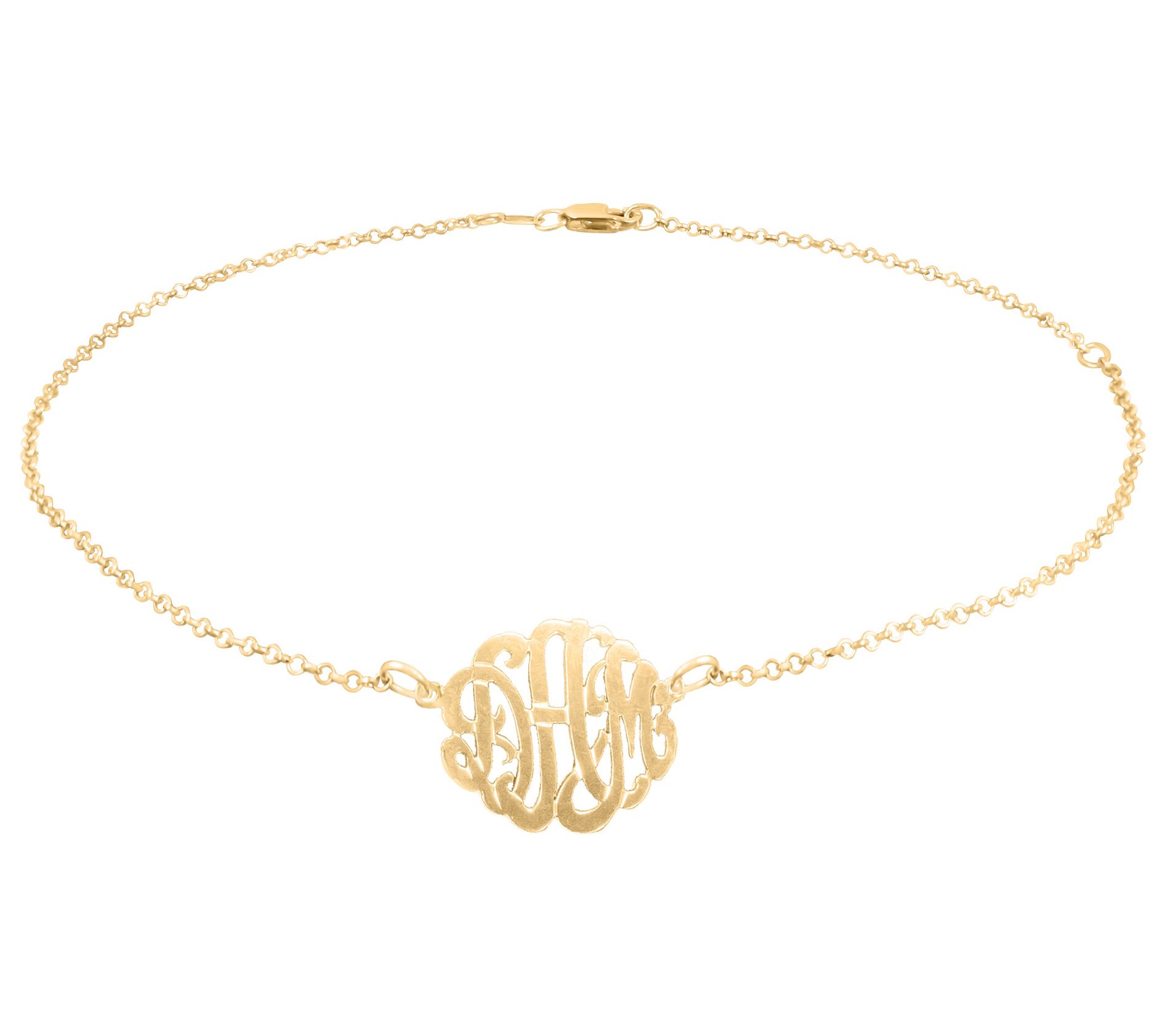 Personalized 14K Gold-Plated Monogram Ankle Bracelet