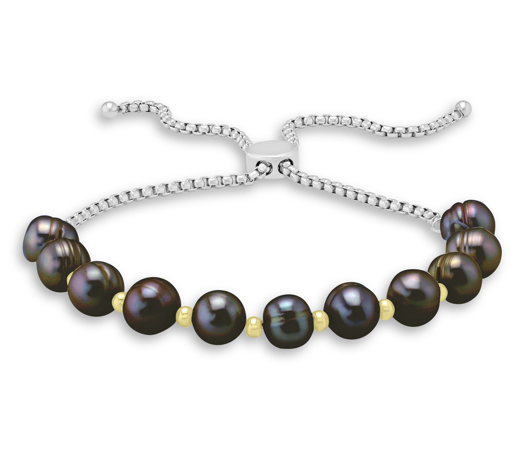 Steel by Design Cultured Pearl Adjustable Bracelet