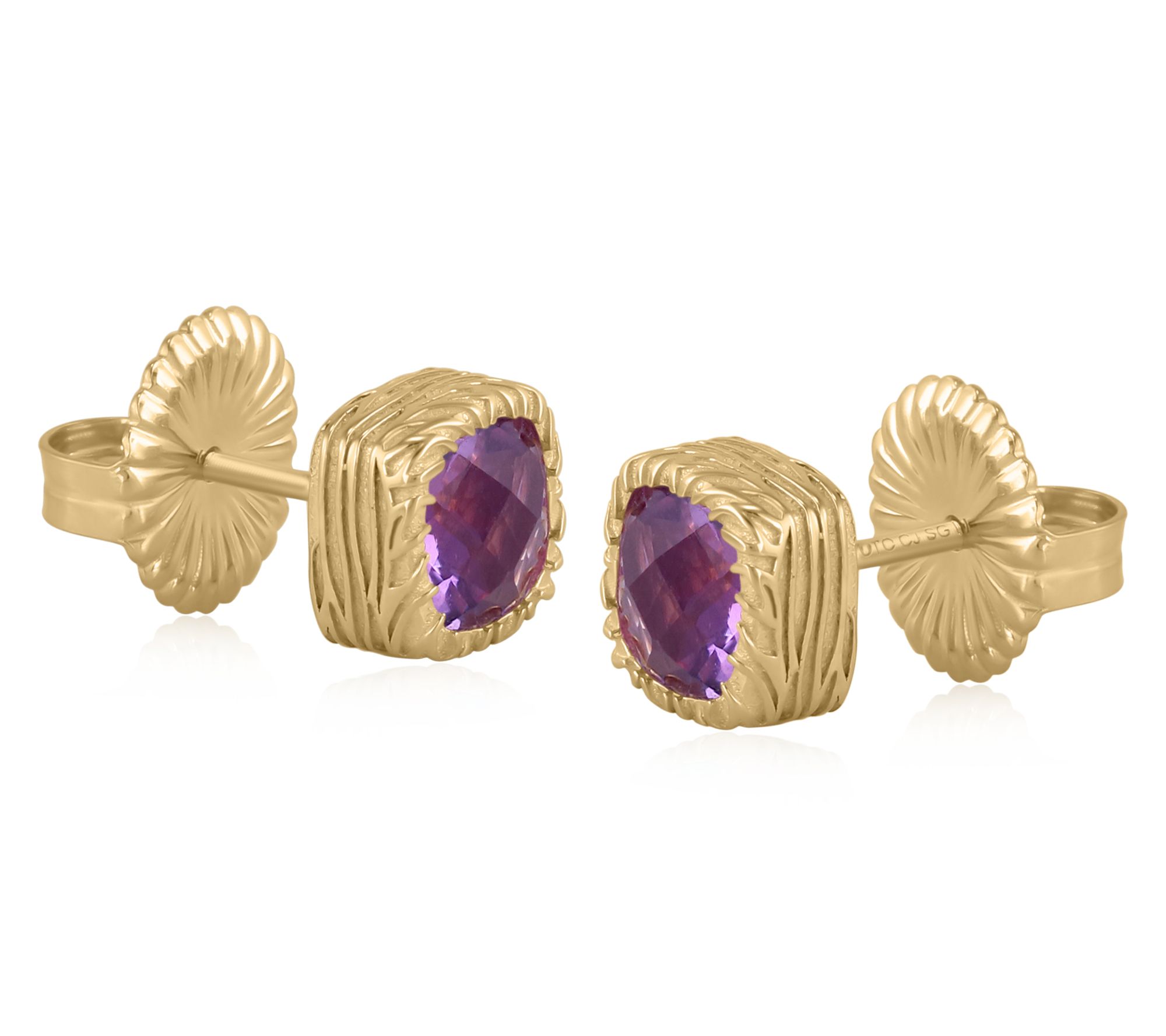 Christian James by Scott Grimes 14K Clad Cushion Cut Earrings