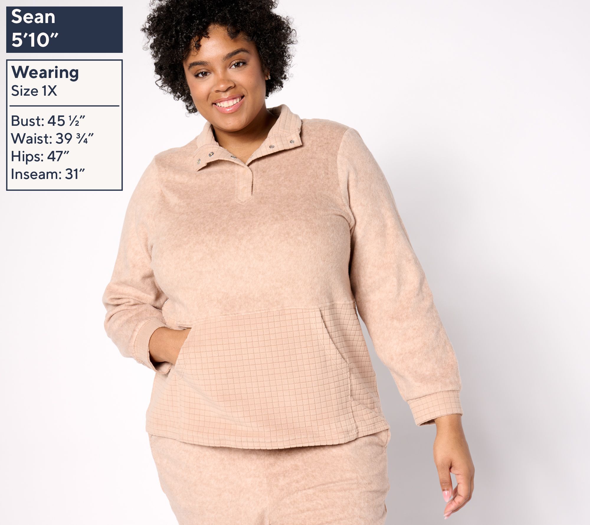 Cuddl Duds Fleecewear with Stretch Snap Front Pullover